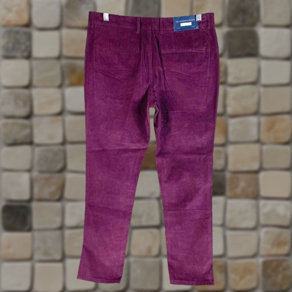 Holderness & Bourne Baxter Tailored Fit Corduroy Pants Burgundy 30x30 Mens