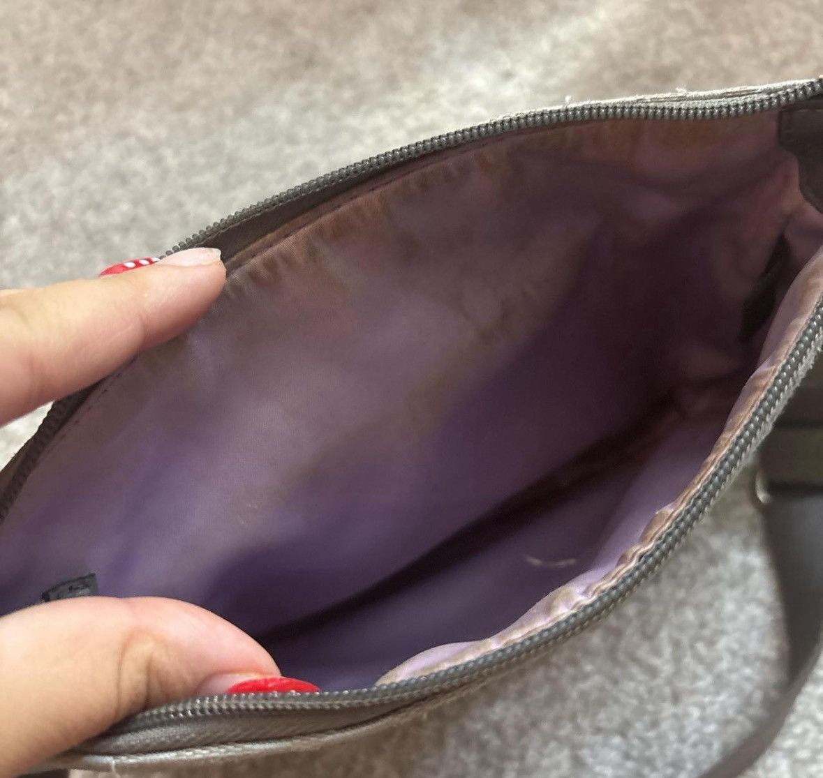 Coach Small Coach Crossbody Silver Bag W/ Lavender Interior Size ONE SIZE - 4 Thumbnail