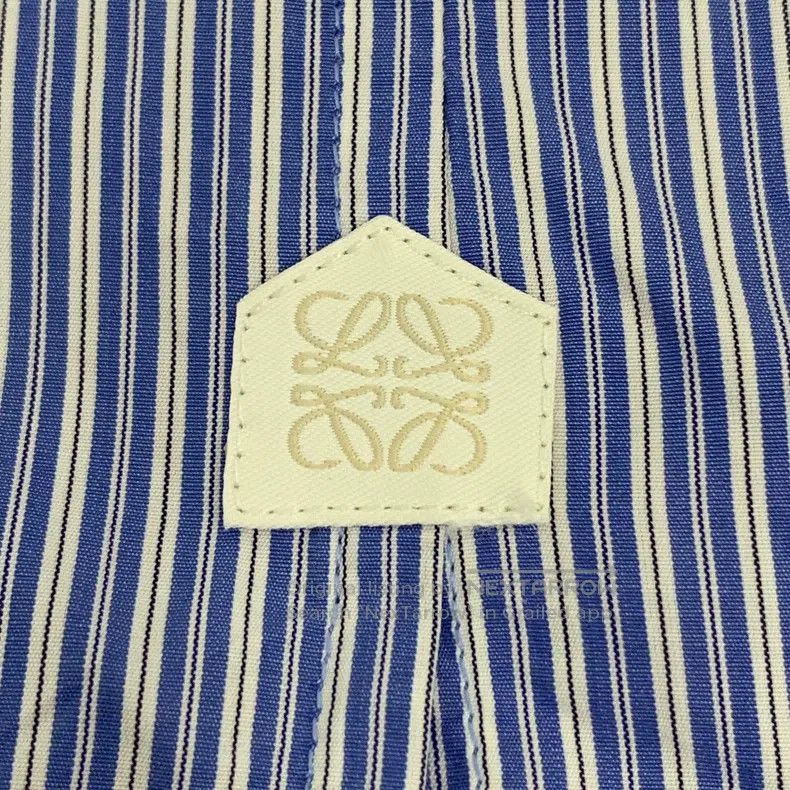 Loewe Loewe Blue Striped Logo Embroidered Cotton Lapel Long Slee Size XS / US 0-2 / IT 36-38 - 6 Thumbnail