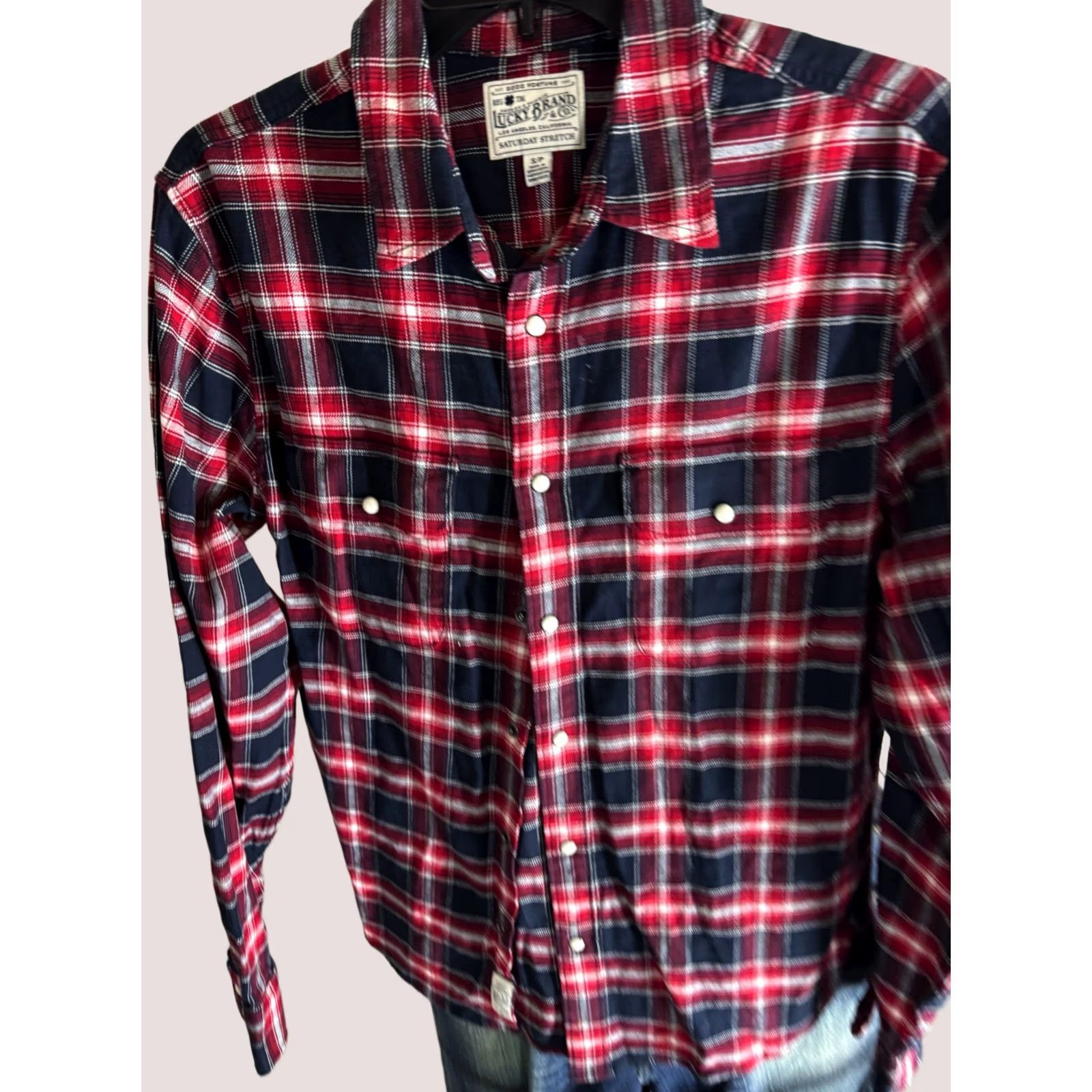 Lucky Brand Lucky Brand Red Plaid Flanel Button-Up Shirt Long Sleeve Small S Men XS? Size US S / EU 44-46 / 1 - 1 Thumbnail