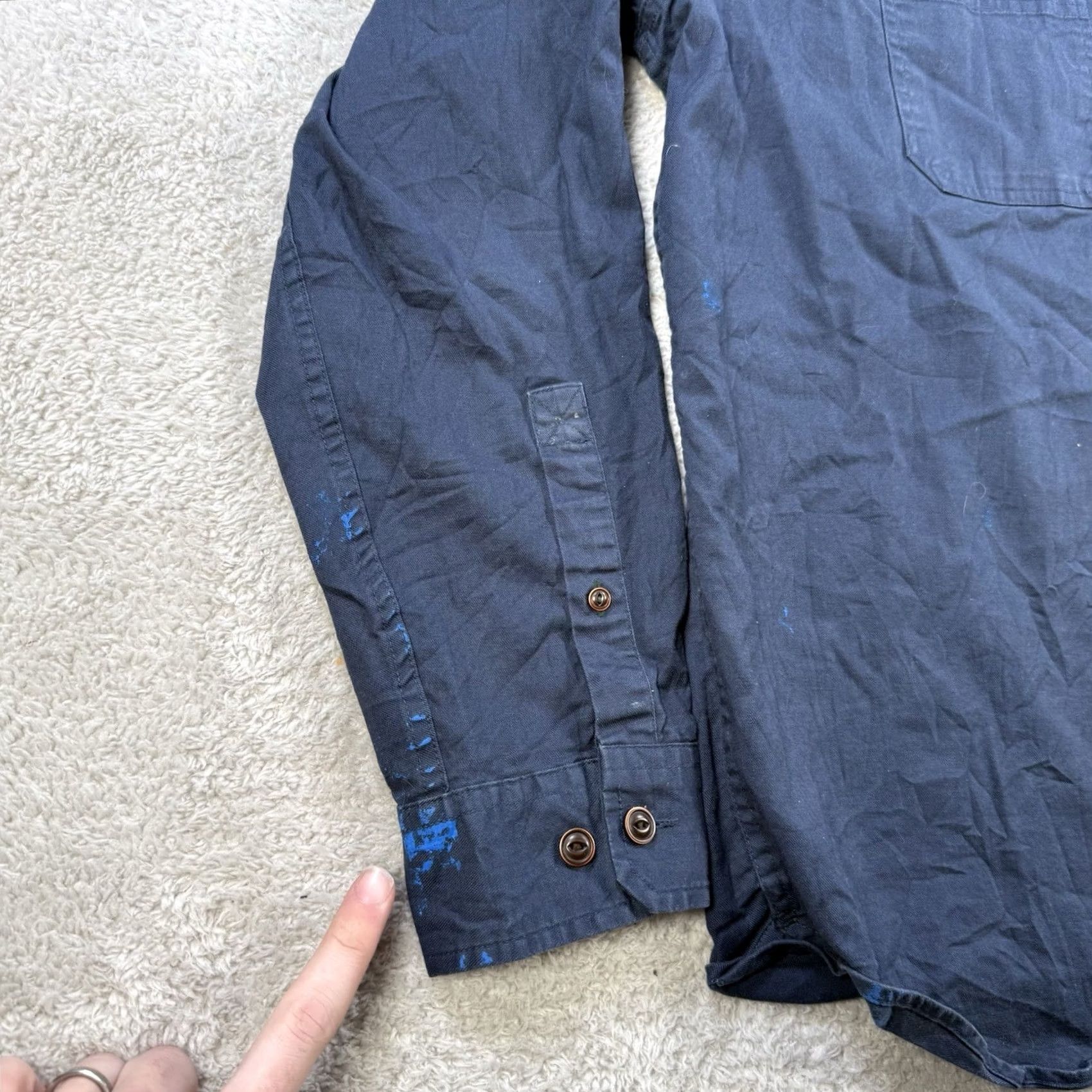 Vintage LL Bean Button-Up Shirt Mens Large Blue Twill Classic Fit Long Sleeve Button-Front Collared Shirt Size US L / EU 52-54 / 3 - 3 Thumbnail