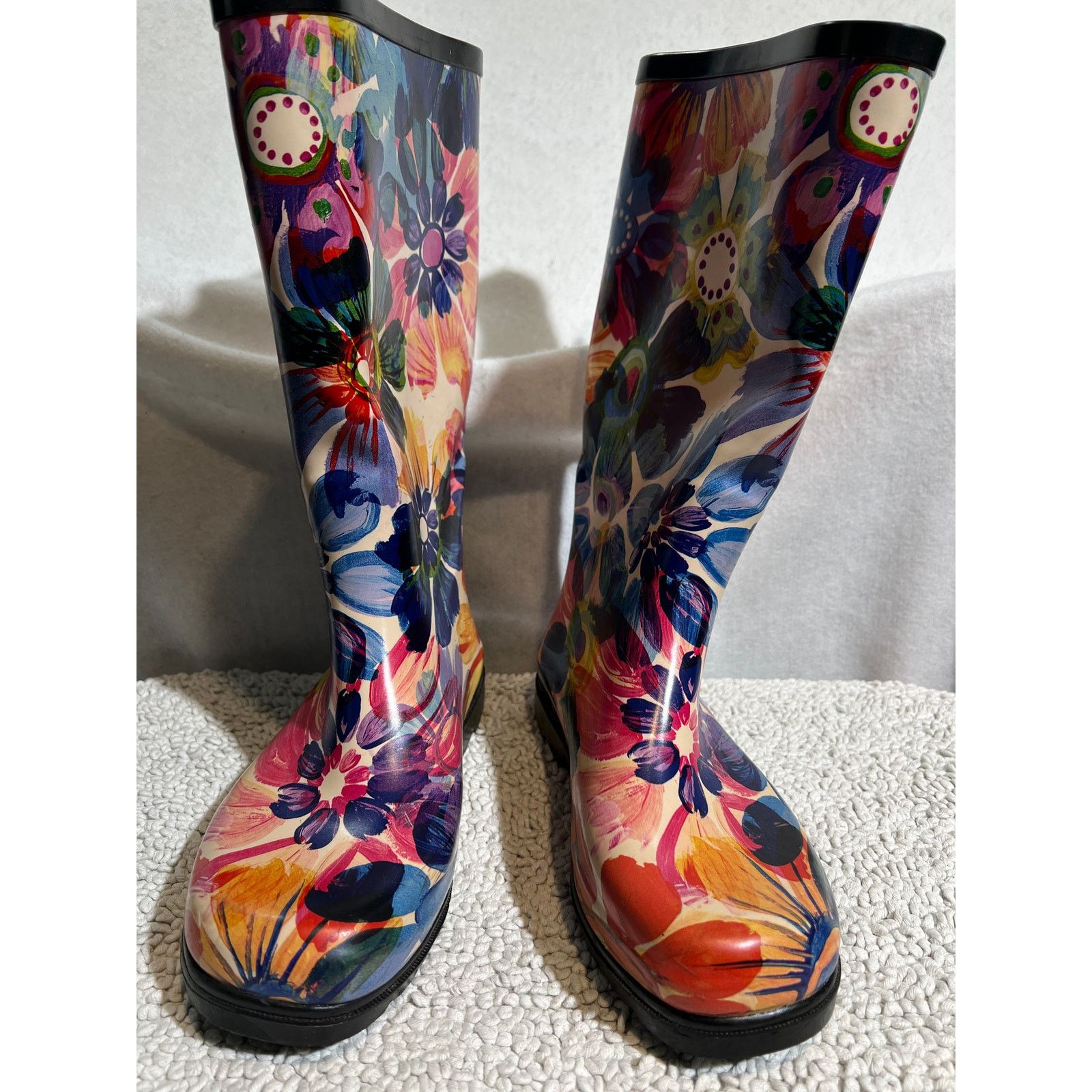 Nomad Nomad T & W Drench Rain Boots Size 8 Rubber Pull On Floral Size US 8 / IT 38 - 3 Thumbnail