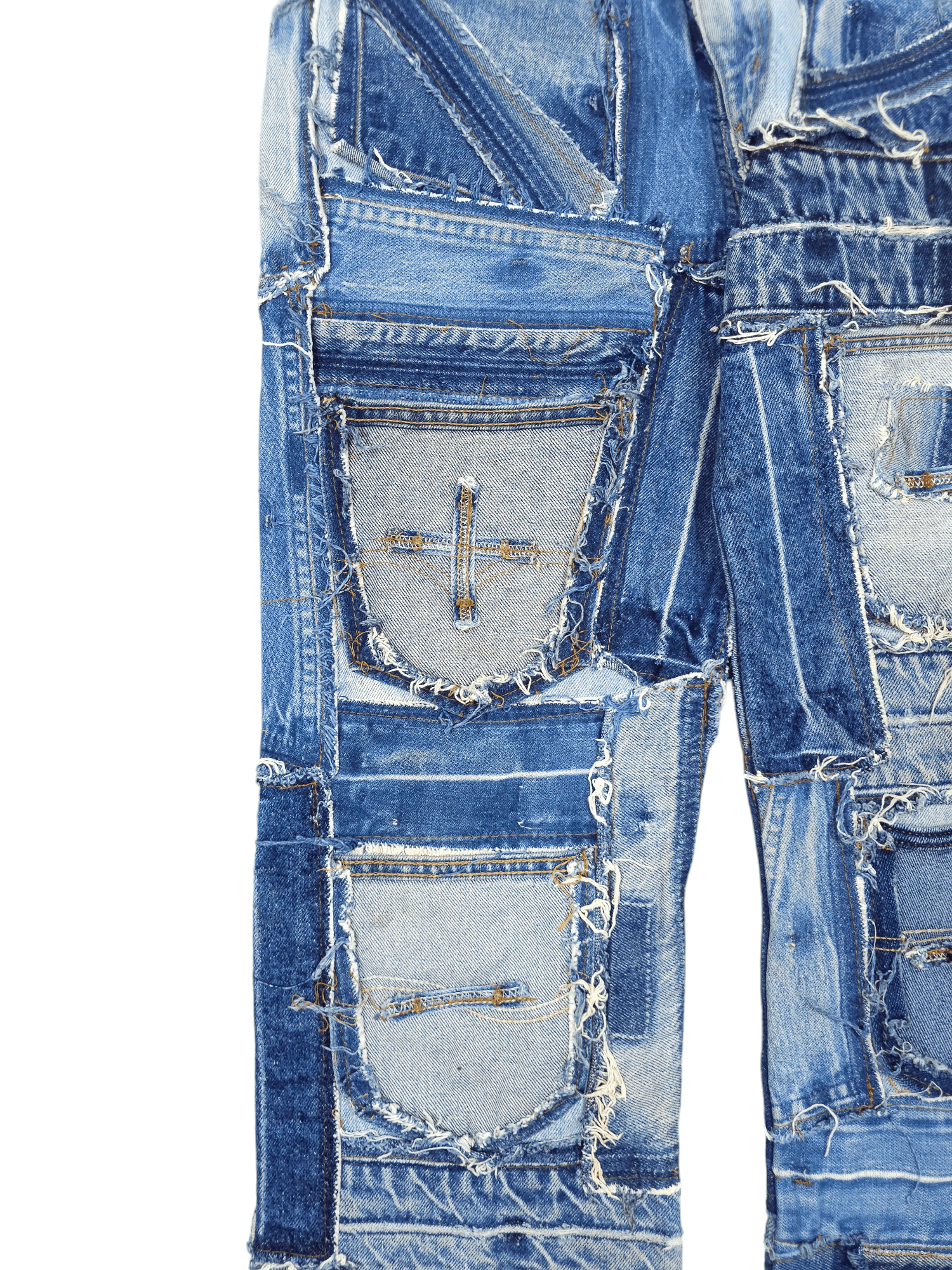 Japanese Brand × Levi's × Vintage 💎 34/32 Vintage Levi’s 505 Custom Patchwork Denim Jeans Size US 34 / EU 50 - 7 Thumbnail