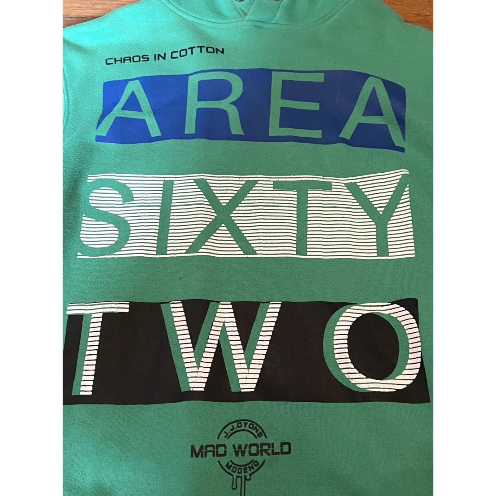 Vintage VINTAGE Mad World Hoodie Mens Medium Green Pop Art RARE J.J. Dyone Mad World Modeno Hooded Pullover Cotton Fall Winter Spring Art Mens Size US M / EU 48-50 / 2 - 6 Thumbnail
