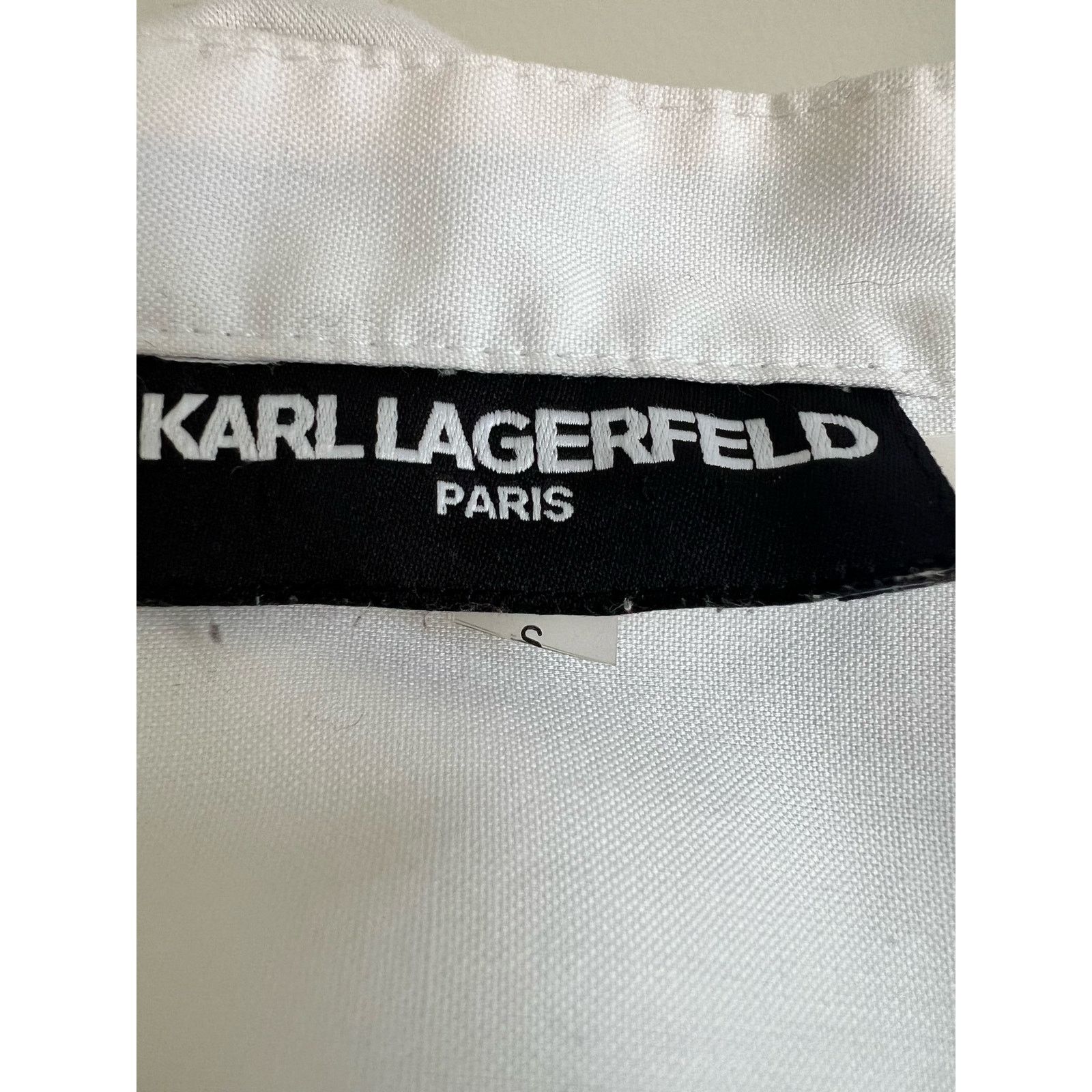 Karl Lagerfeld Karl Lagerfeld Paris White Button Up Blouse Small Size S / US 4 / IT 40 - 6 Thumbnail