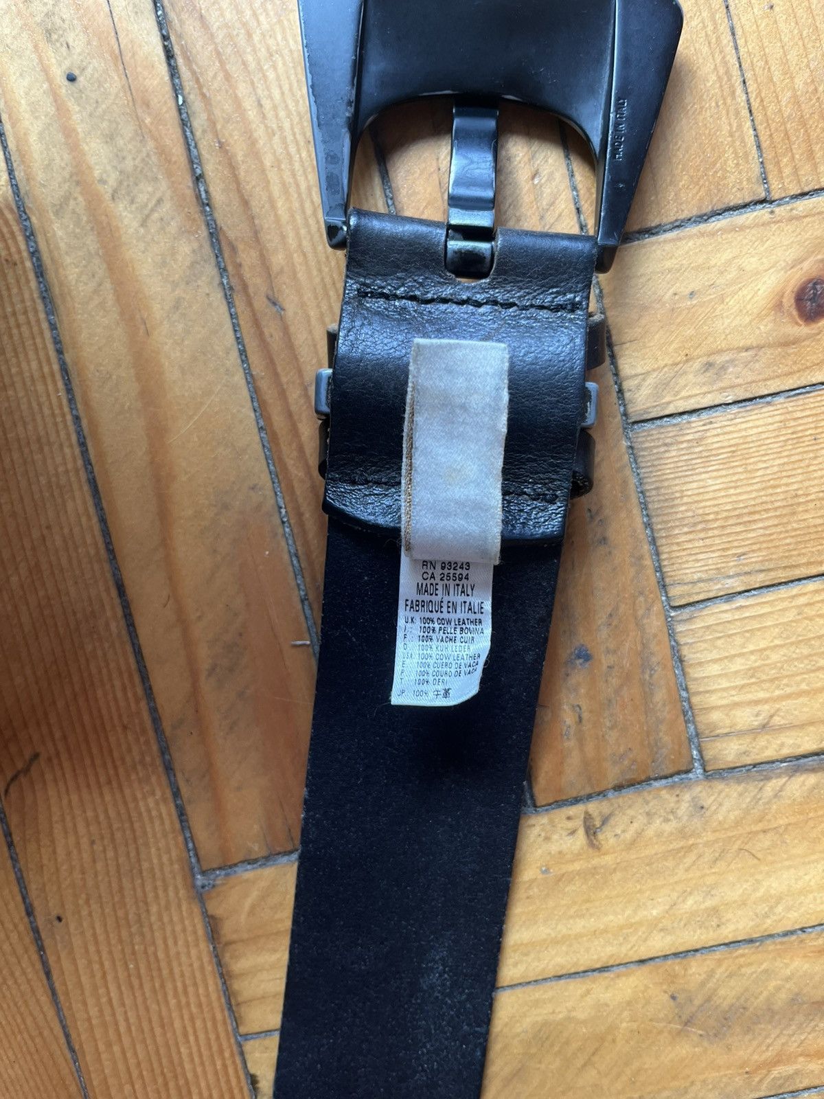 Diesel × Vintage Vintage Diesel 90's Avant Garde Big Logo Leather Belt Size ONE SIZE - 4 Thumbnail