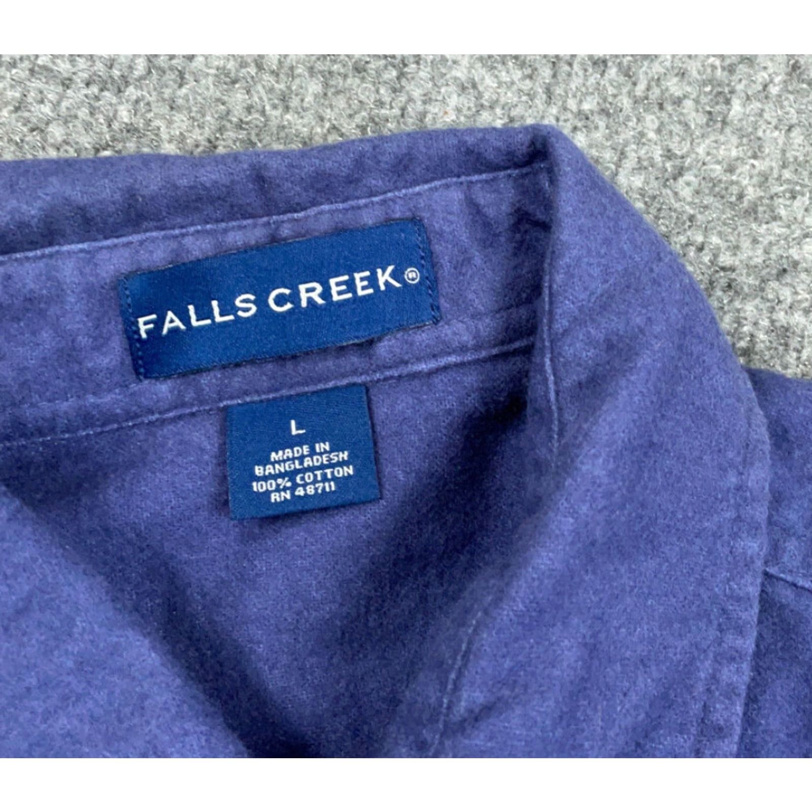 Vintage Falls Creek Shirt Adult Large Purplish Blue Heavyweight Flannel Grunge Workwear Cotton Size US L / EU 52-54 / 3 - 4 Thumbnail