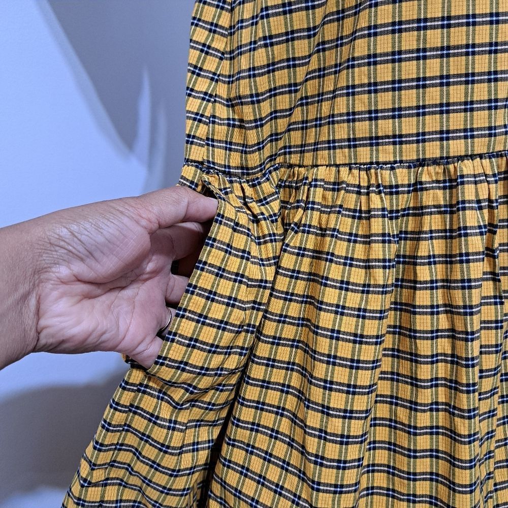 Levi's Levi's Aberdeen Tafetta Plaid Dress Buble Hem Oversized XS Mustard Size XS / US 0-2 / IT 36-38 - 10 Thumbnail
