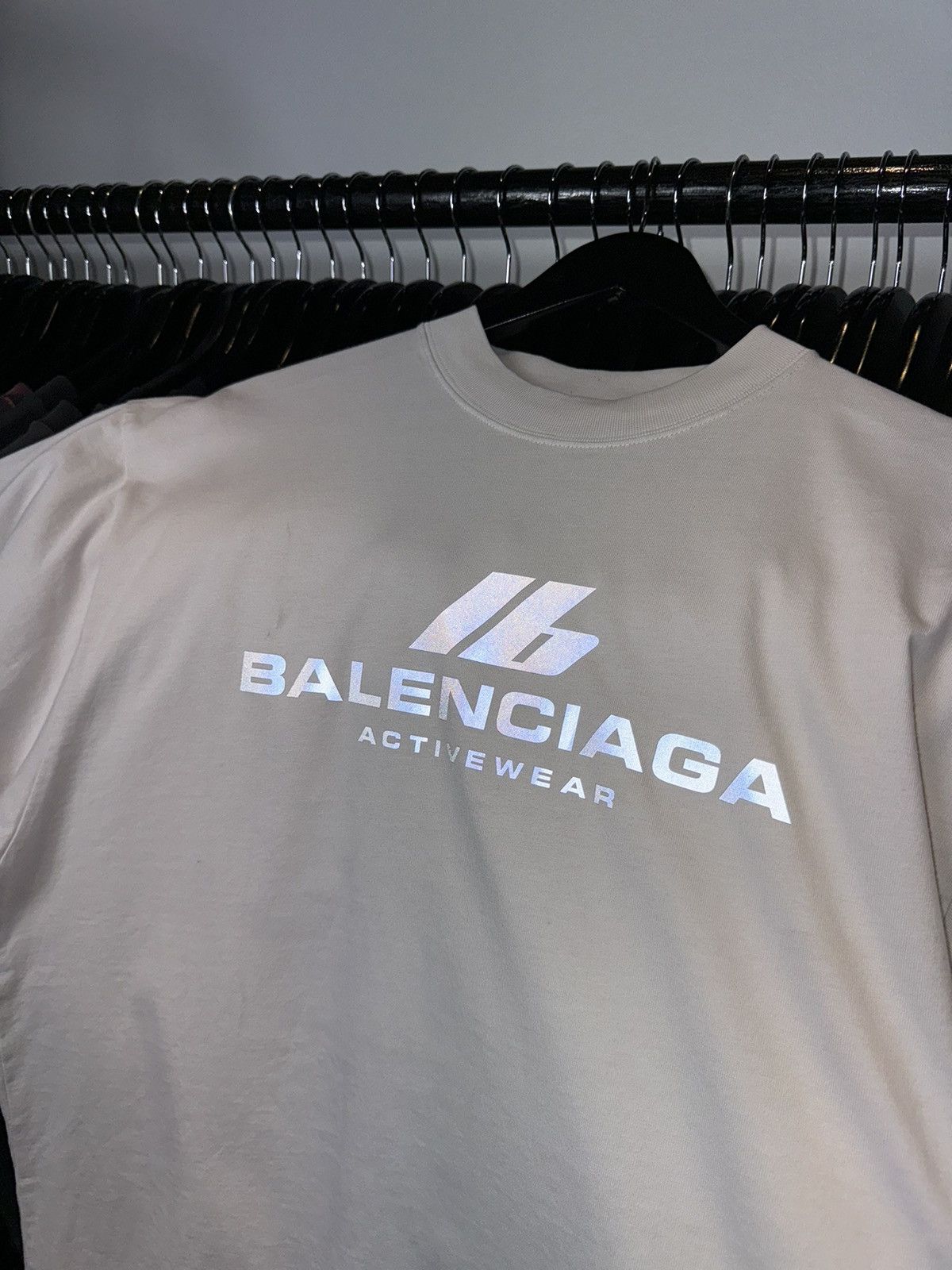 Balenciaga Balenciaga Active Reflective Logo Oversized White Tee - XS Size US L / EU 52-54 / 3 - 4 Thumbnail