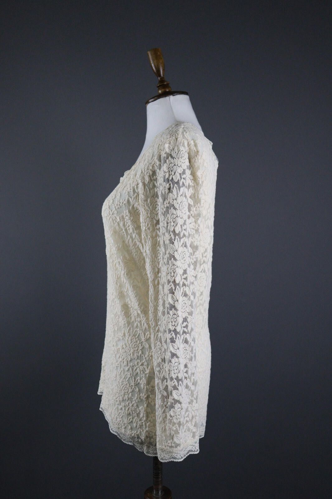 Designer Marc Cain White Floral Embroidered Pullover Shirt Size L Size L / US 10 / IT 46 - 4 Thumbnail