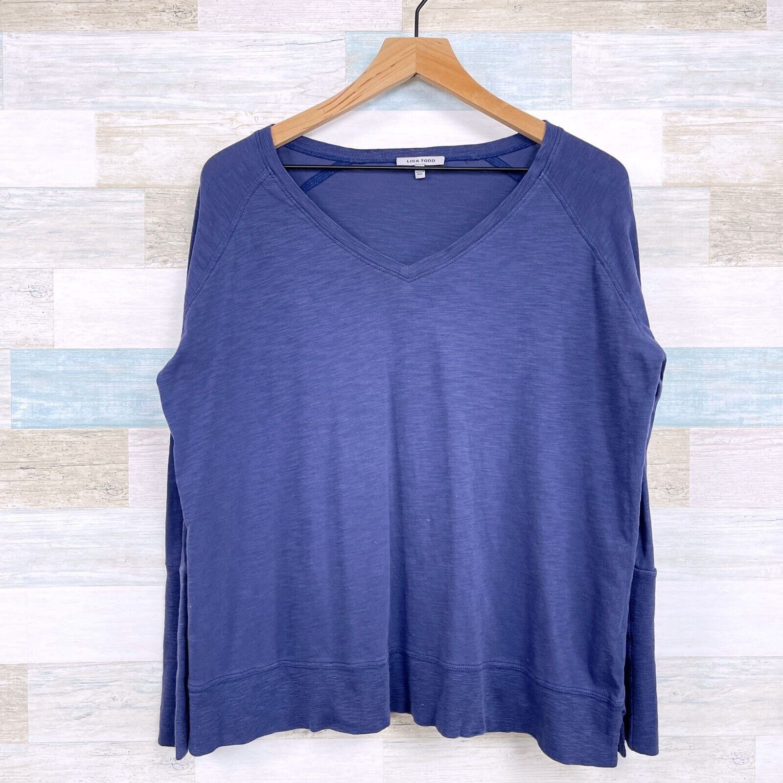 Other Lisa Todd Relaxed Raglan Shirt Blue Pima Cotton Womens XS Size XS / US 0-2 / IT 36-38 - 1 Thumbnail