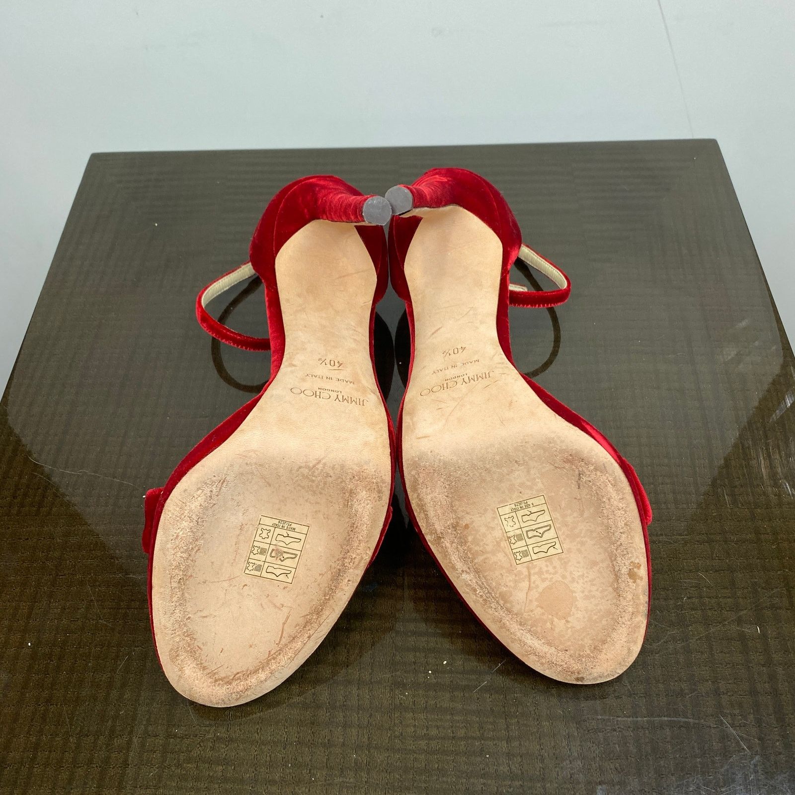 Jimmy Choo Jimmy Choo Misty Velvet Open Toe Stilettos Heels Womens 40.5 Size US 10.5 / IT 40.5 - 8 Thumbnail