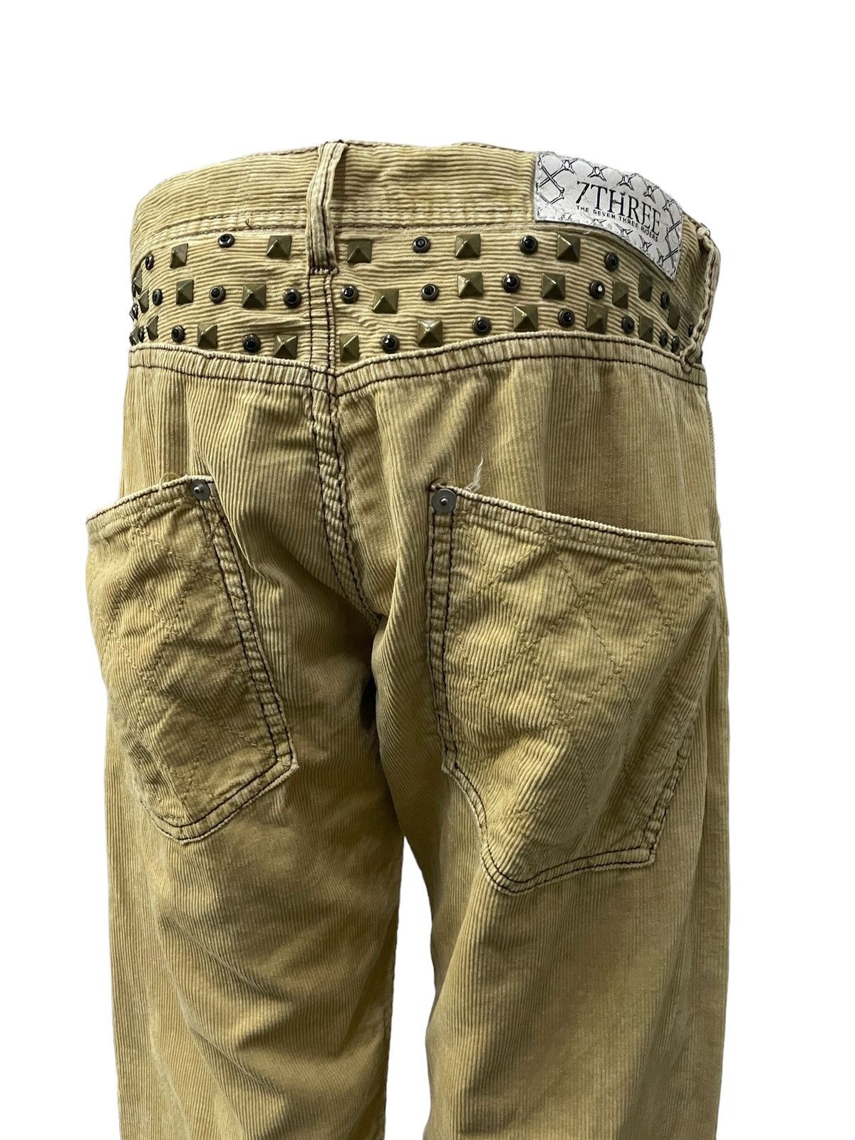 GOSTAR DE FUGA × Hysteric Glamour The 7three Japan Studded Rhinestones Corduroy Brown Pants Size US 32 / EU 48 - 6 Thumbnail