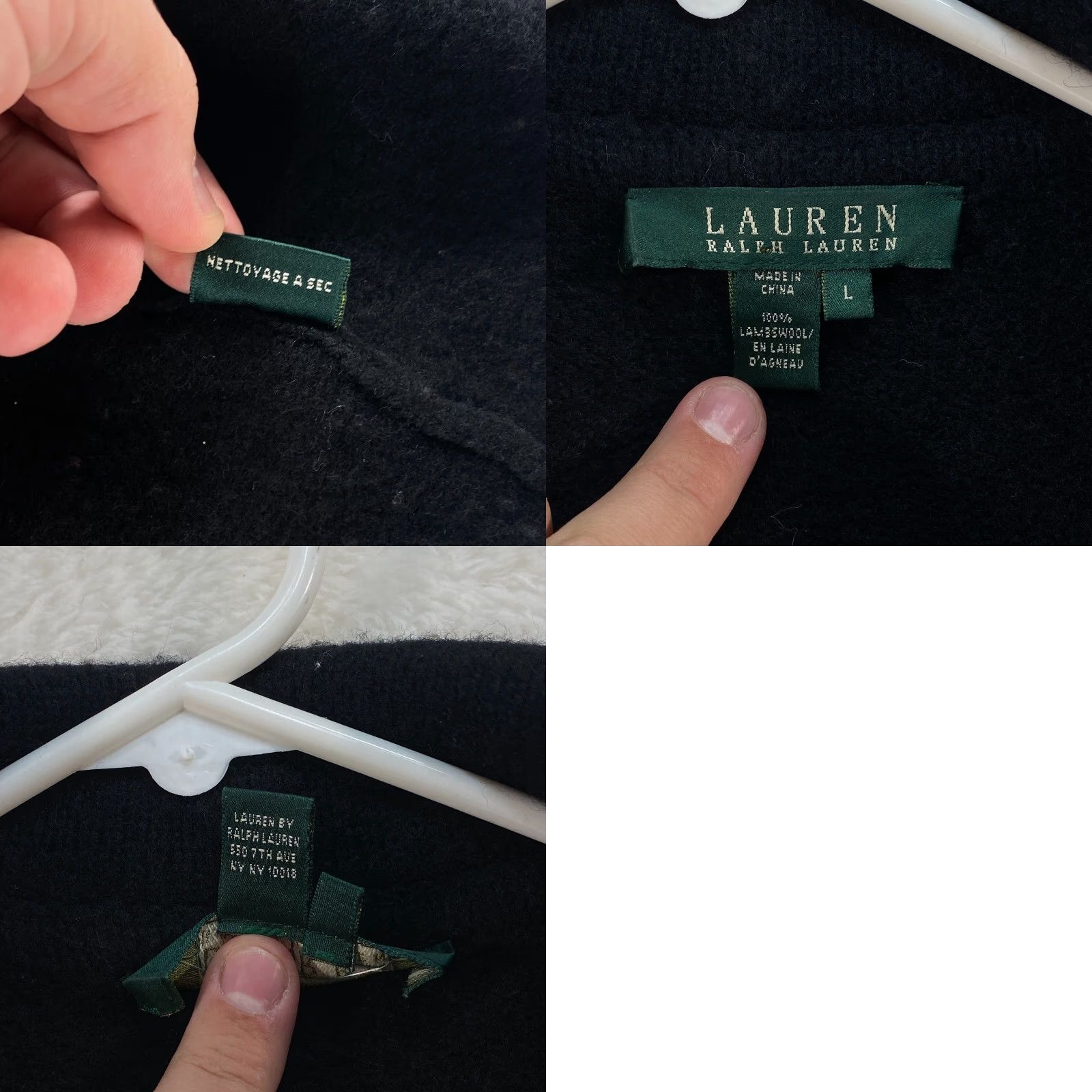 Ralph Lauren VINTAGE Ralph Lauren Womens Large Black Lambswool Sweater Jacket Moto Asymmetrical Zip Size L / US 10 / IT 46 - 9 Thumbnail