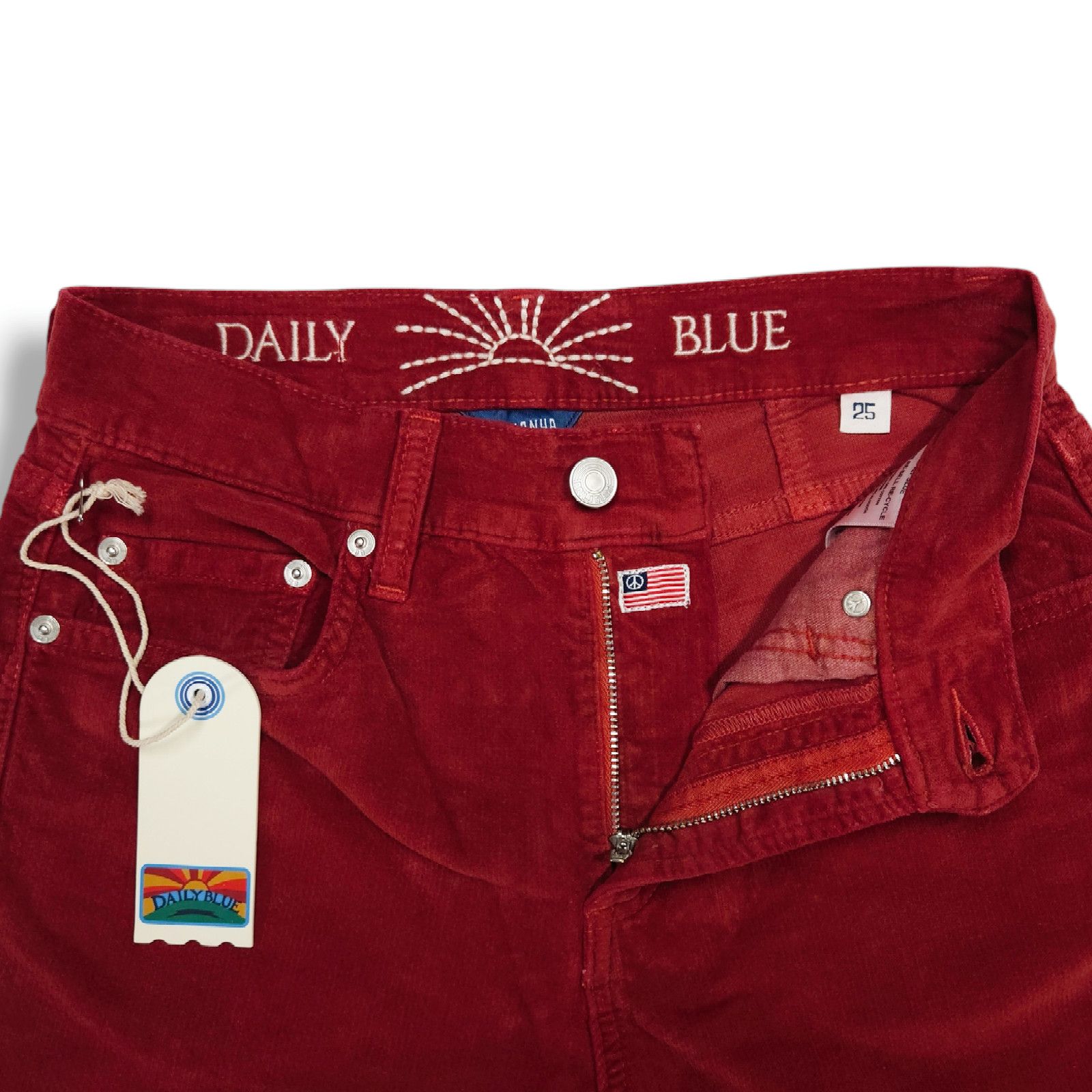 AG Adriano Goldschmied NWT Daily Blue Manya Velveteen Denim Jeans Sz. 25 Swing Size 25" / US 0 / IT 36 - 6 Thumbnail