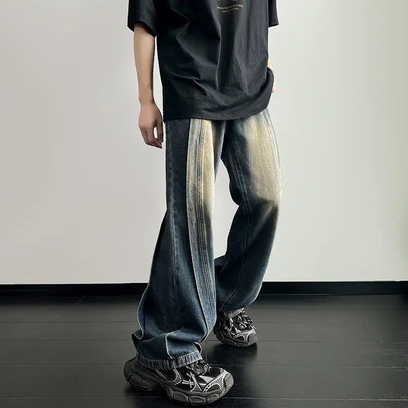 Jean × Vintage Wide Leg Jeans Baggy Y2k Washed Trousers Size US 30 / EU 46 - 2 Thumbnail