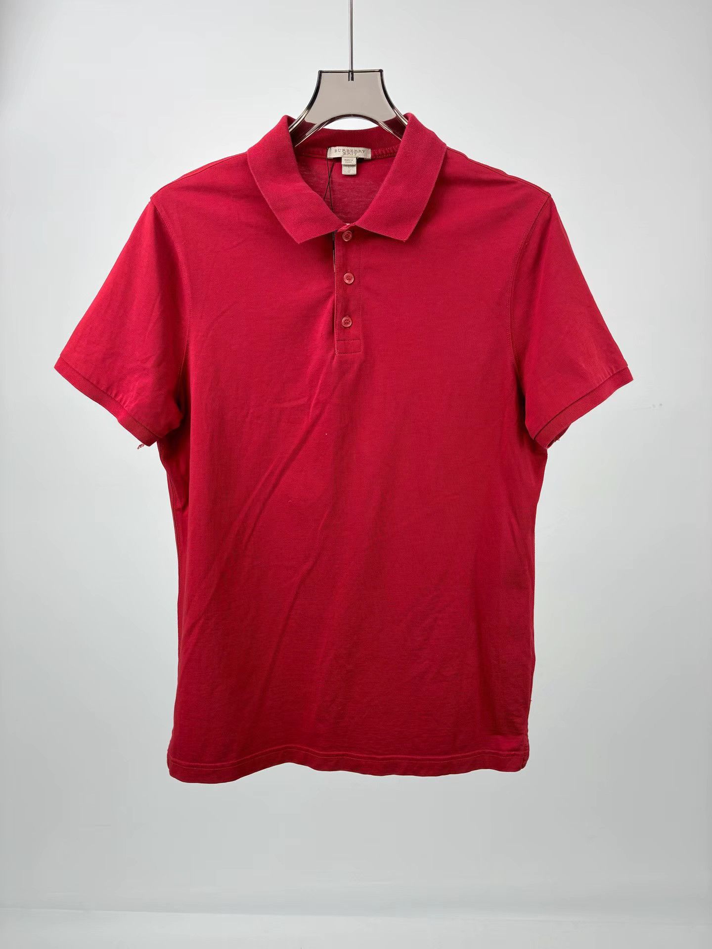 BURBERRY Red Short Sleeve Polo