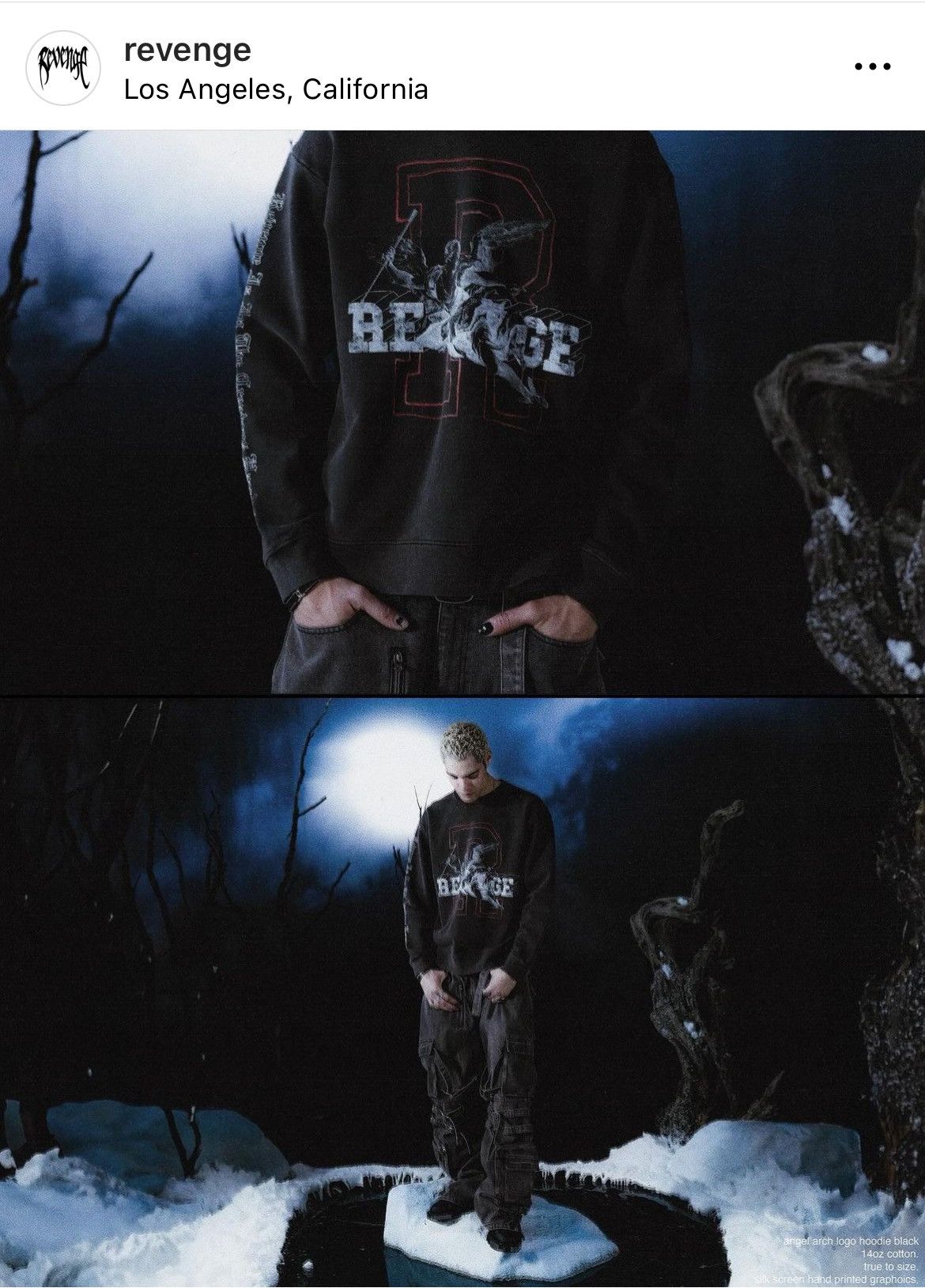 Revenge KOSUKE KAWAMURA FADED ViNTAGE BLACK R-LOGO ANGEL CREWNECK Size US XL / EU 56 / 4 - 13 Thumbnail