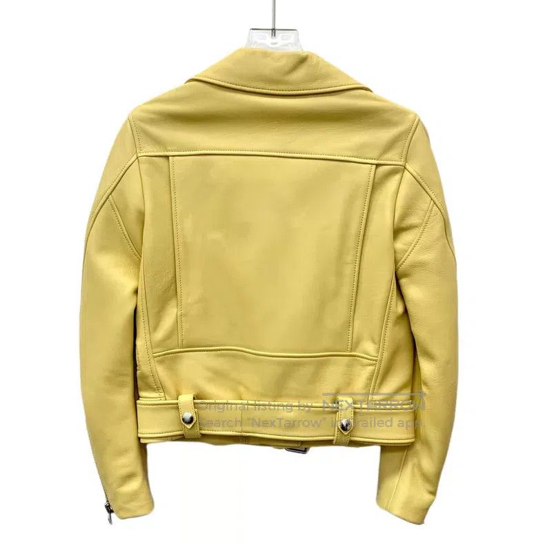 Acne Studios Acne Studios Yellow sheepskin leather collar zip long slee Size 4XL / US 24-26 - 2 Thumbnail