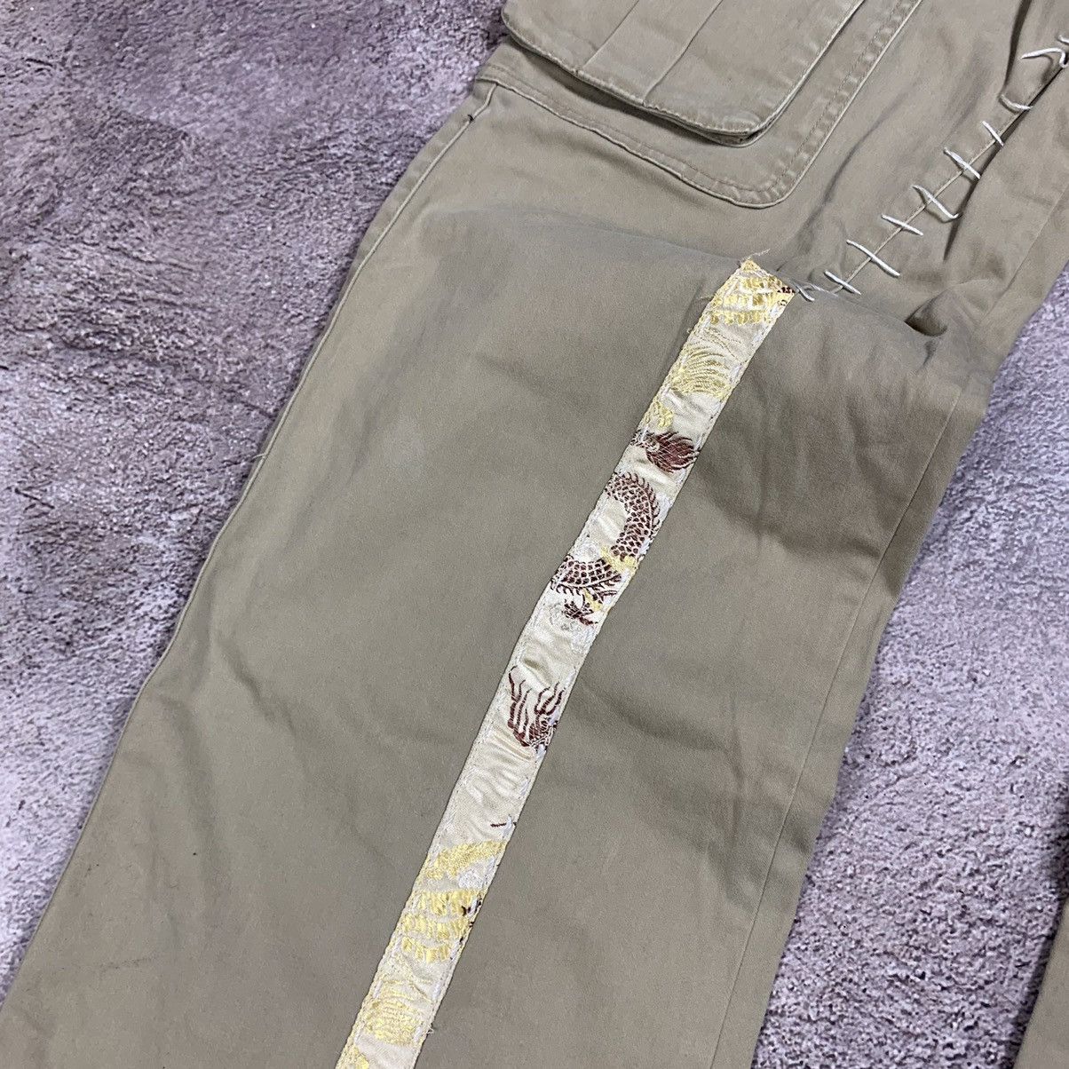 Vintage Vintage 90s Baggy Cargo Pants Flared Parachute Streetwear 31 Size US 31 - 6 Thumbnail