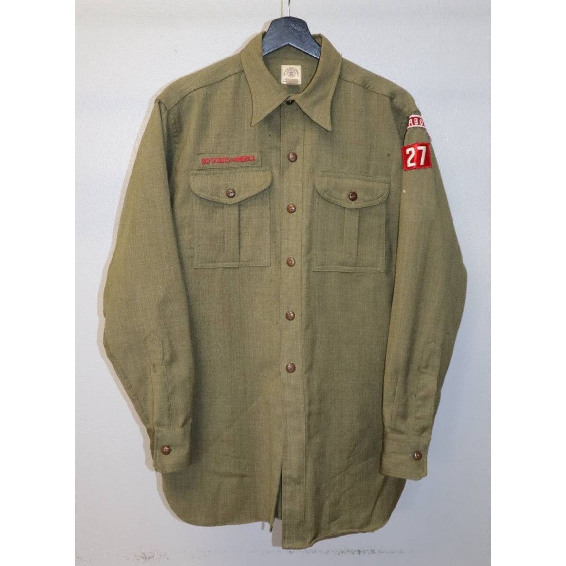 Vintage Vintage 1970s BSA Boy Scouts Wool Uniform Shirt Men’s L USA Size US L / EU 52-54 / 3 - 4 Thumbnail