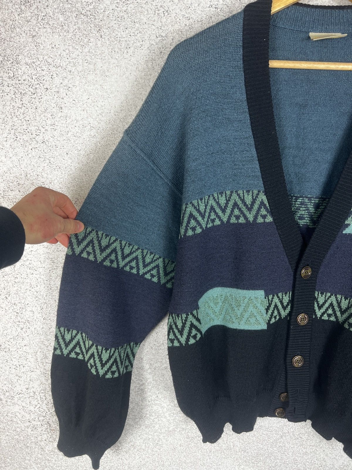 Vintage Vintage 80s Maselli Art Abstract Pattern Knitted Cardigan Size US L / EU 52-54 / 3 - 4 Thumbnail
