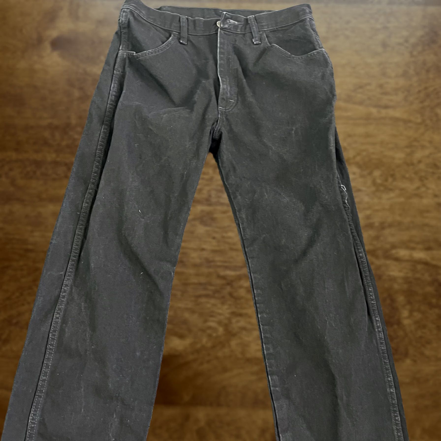 Denime Rustler Jeans Men 35x32 Black Denim Straight Cowboy Cut Charcoal Wash Workwear Jeans Size US 34 / EU 50 - 1 Thumbnail