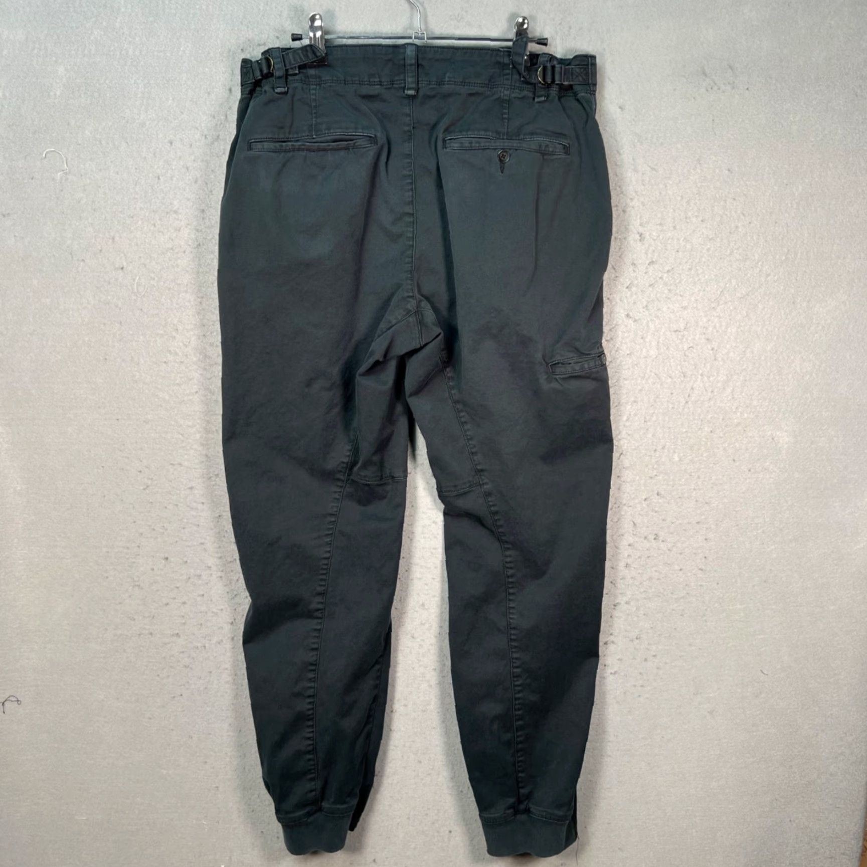 Rag & Bone rag & bone Mens Size 33 Black Tapered Pants Cotton Elastane Adjustable Waist Chino Front Flat Rise Mid 10-12in Inseam 30in Casual Slim Fits Mens Size US 33 - 2 Thumbnail