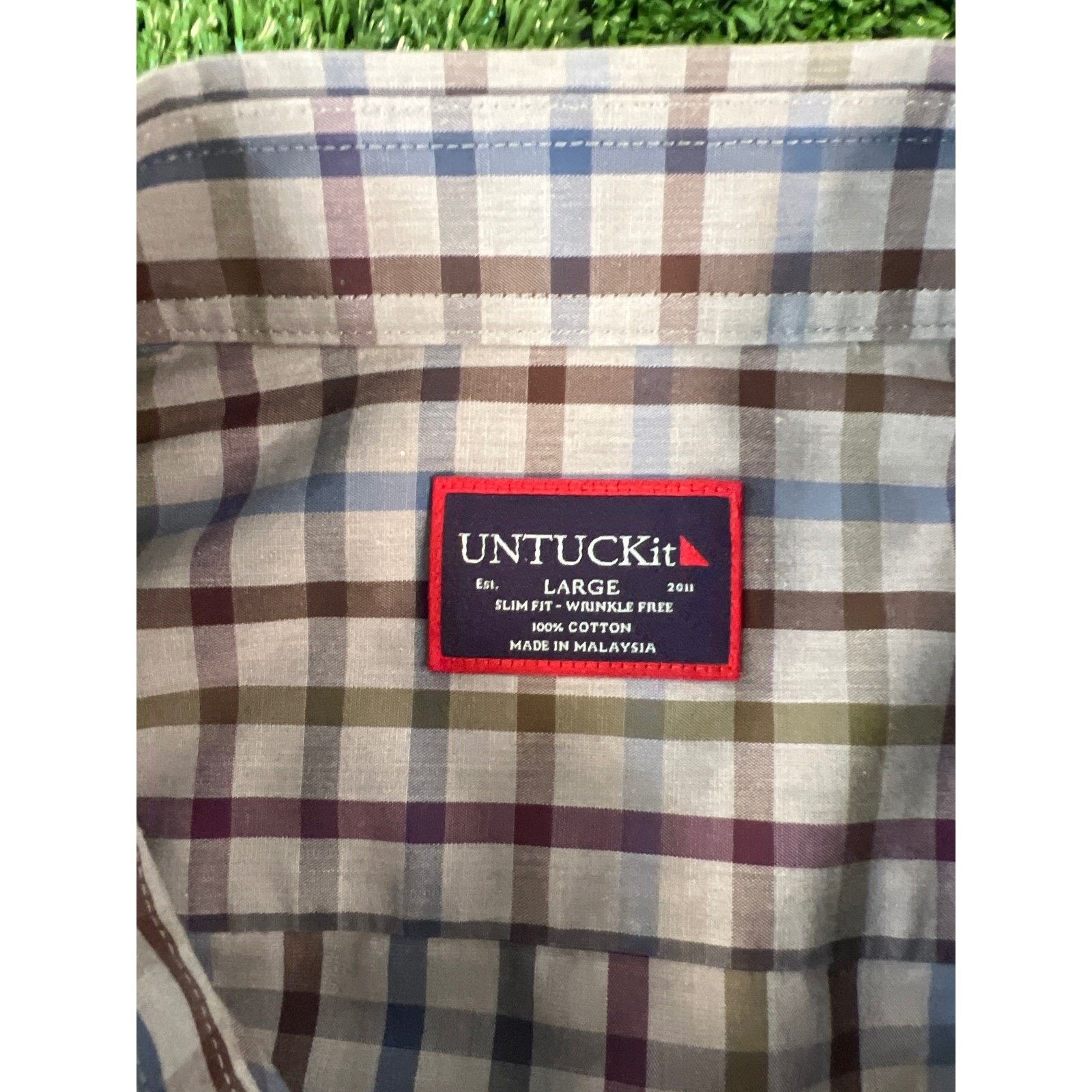 UNTUCKit UNTUCKit Mens Plaid Button Down Shirt Long Sleeve Size LG Size US L / EU 52-54 / 3 - 4 Thumbnail