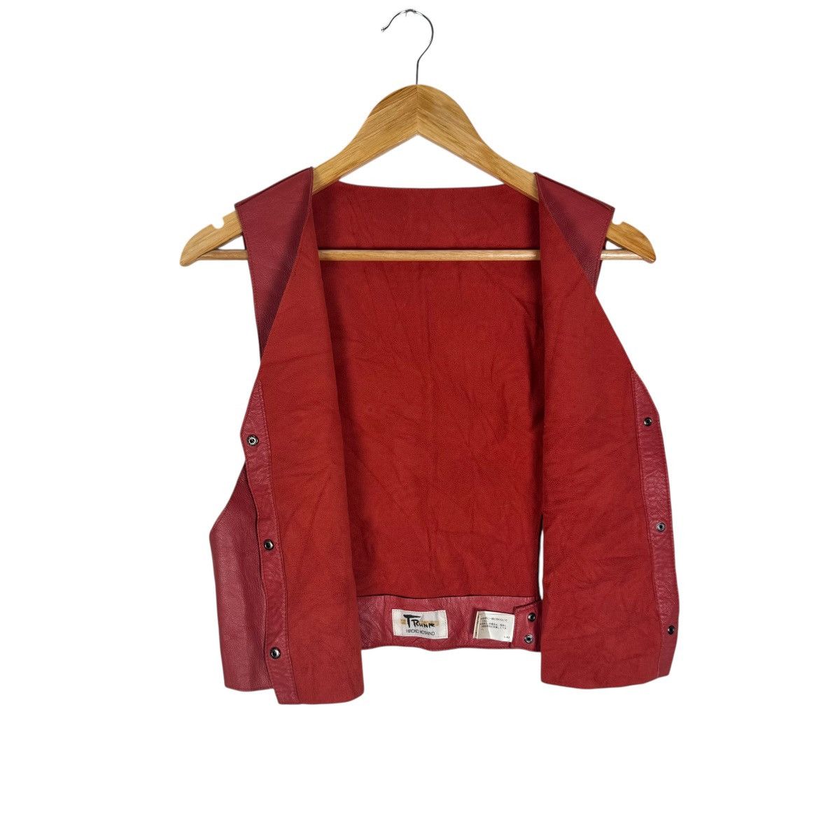 Hiroko Koshino Homme 🌟HIROKO KOSHINO TRUNK SHEEP SKIN RED LEATHER VEST Size M / US 6-8 / IT 42-44 - 8 Thumbnail