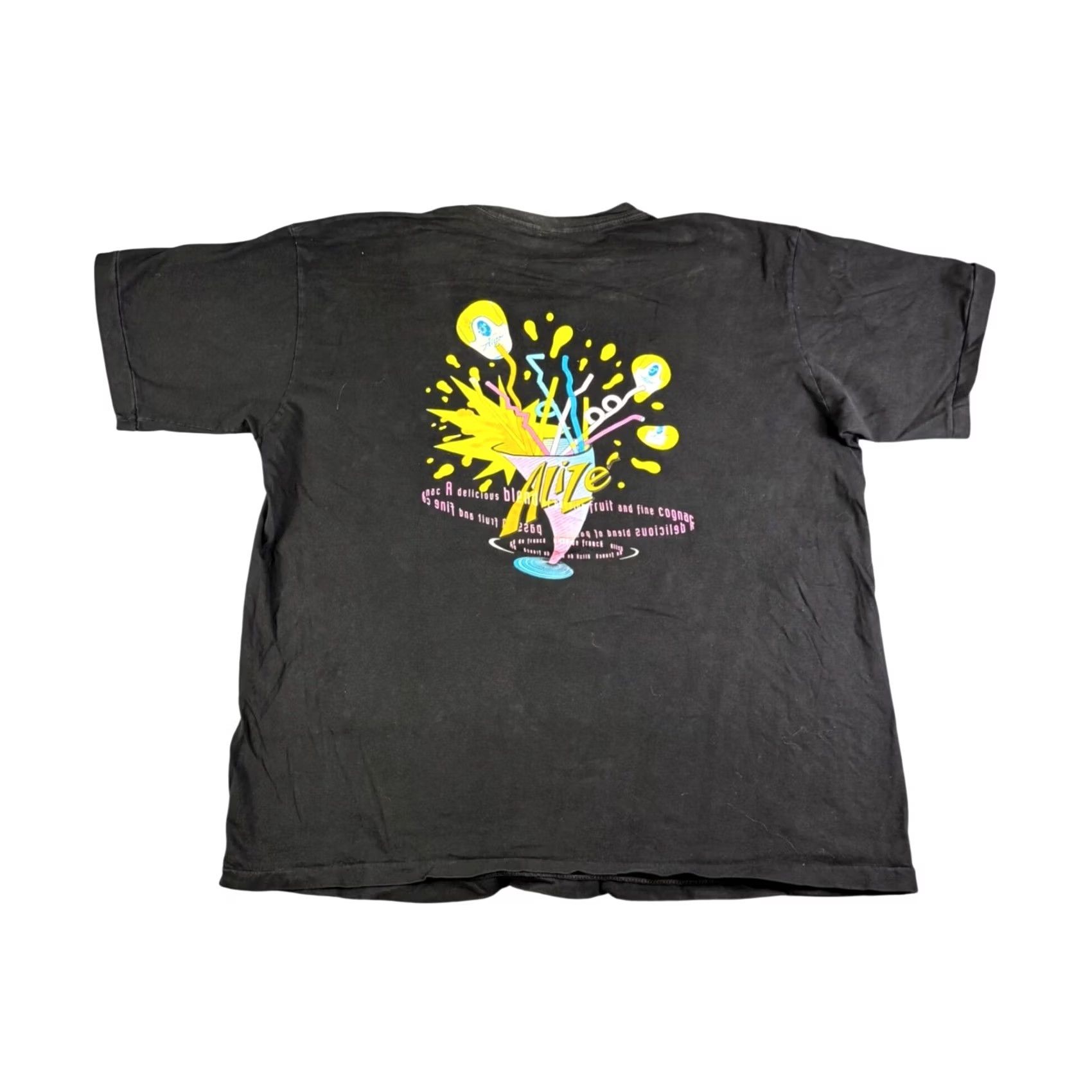 Vintage VINTAGE Alize Graphic T Shirt Black Short Sleeve Mens XL Crew Neck Cotton 90s Size US XL / EU 56 / 4 - 2 Thumbnail