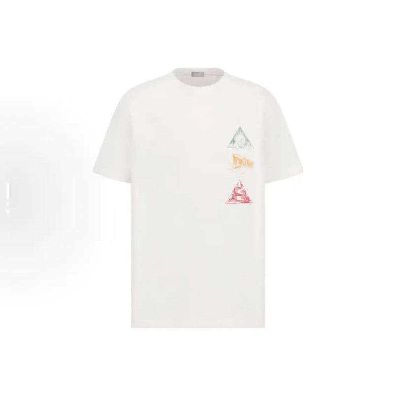 Dior Dior Summer White Cotton Graphic T-Shirt 0089 Size US XXL / EU 58 / 5 - 1 Thumbnail
