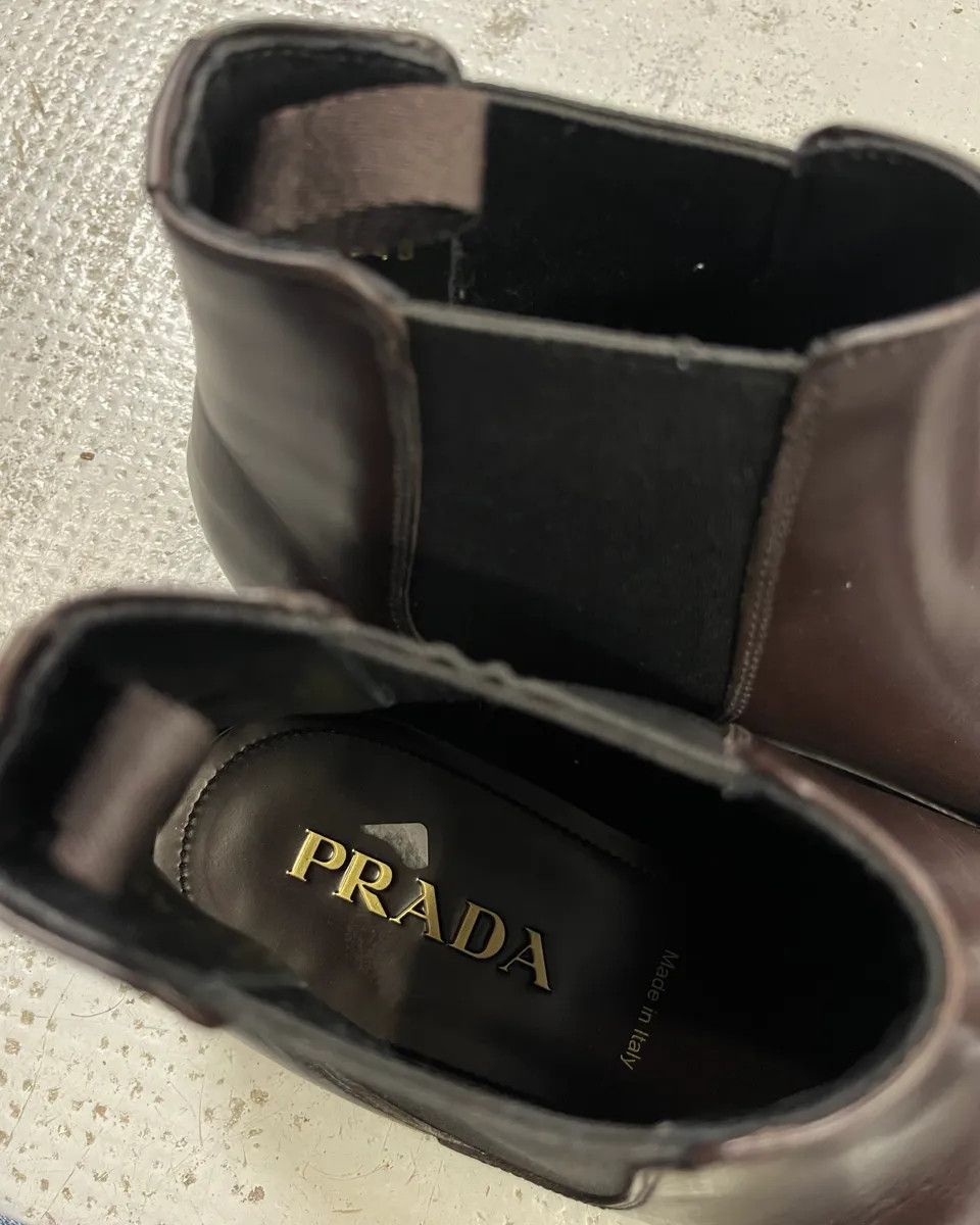 Prada Prada Brown Leather Chelsea Boots Size US 8 / EU 41 - 8 Thumbnail