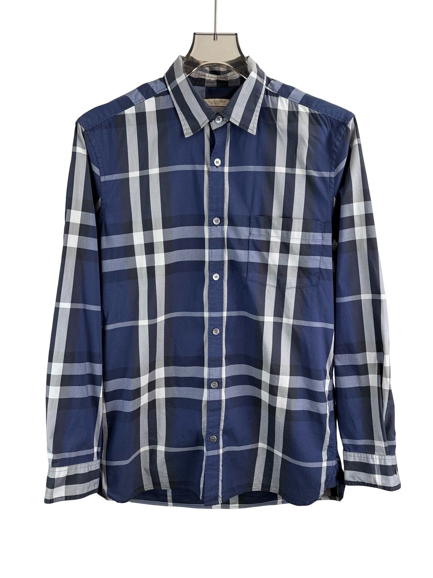 Burberry Burberry Blue Check Long Sleeve Shirt Size M Size US M / EU 48-50 / 2 - 1 Thumbnail