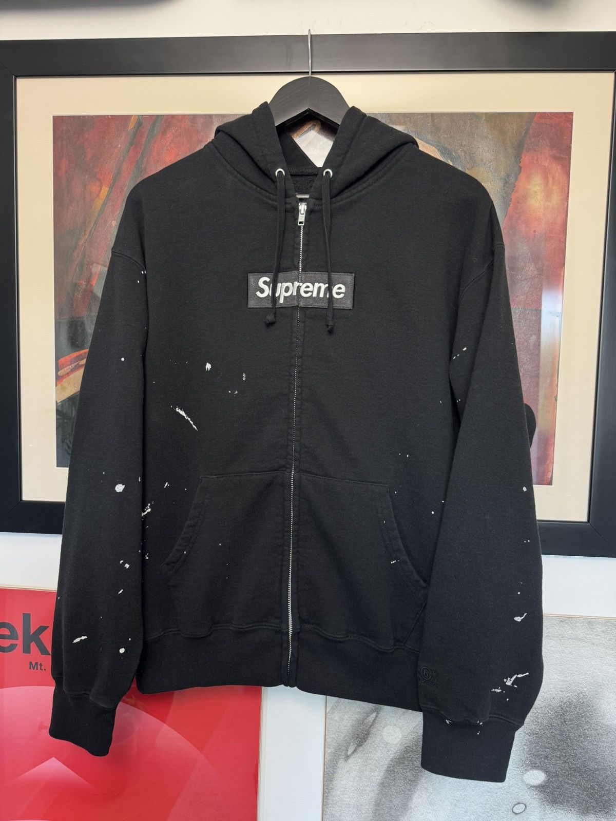 Maison Margiela × Supreme Supreme Maison Margiela Box Logo Zip Up Splatter Hoodie Rare Size US M / EU 48-50 / 2 - 1 Thumbnail