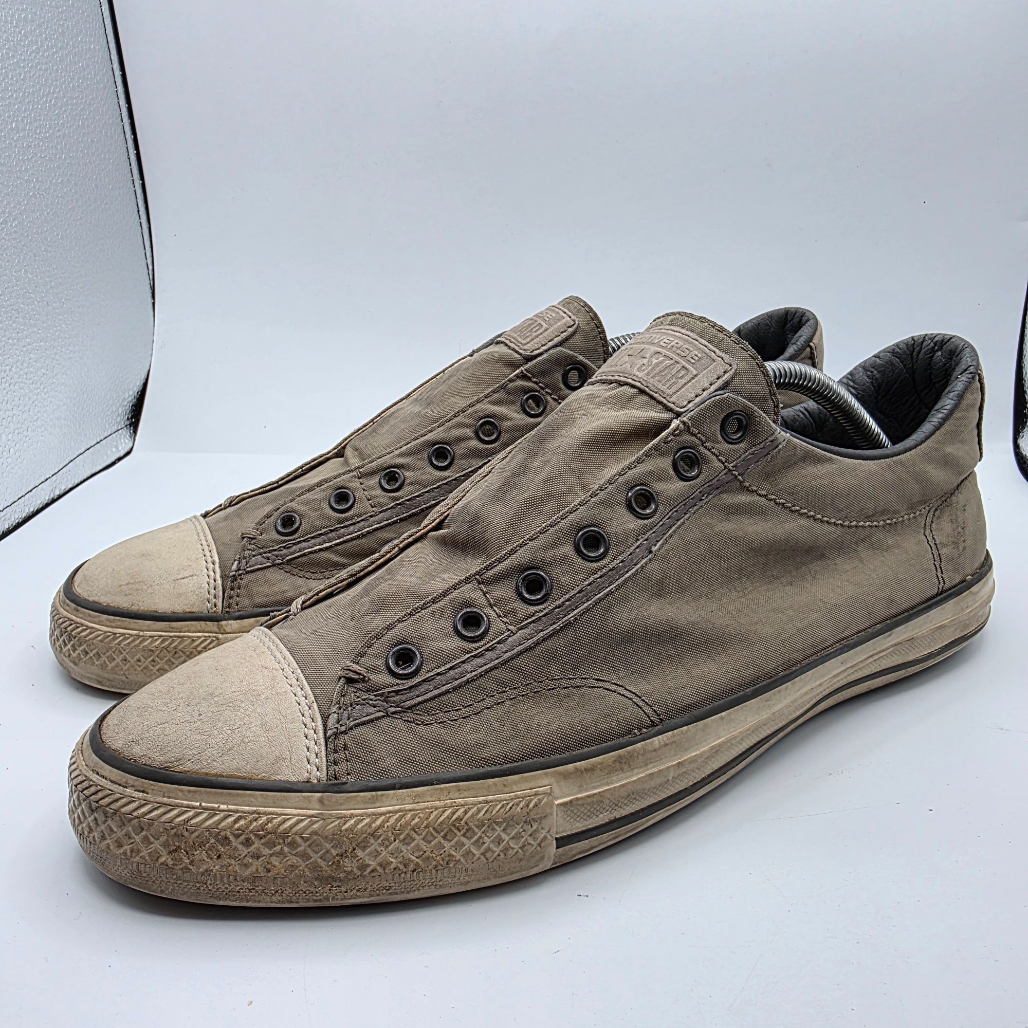 Converse × John Varvatos Converse x John Varvatos Mens Size 11 Gray Laceless Slip On Size US 11 / EU 44 - 4 Thumbnail