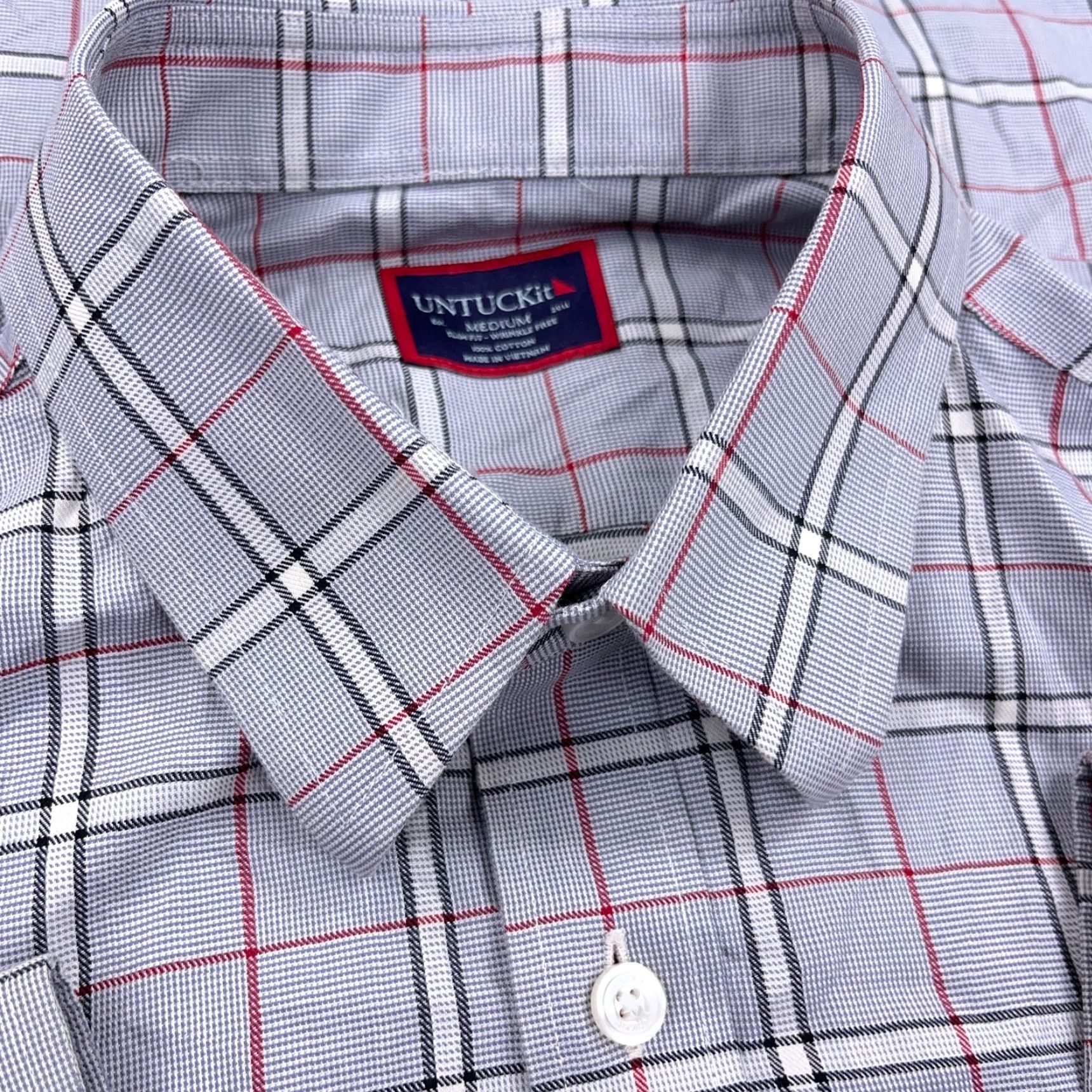 UNTUCKit UNTUCKit Shirt Men Medium Slim Fit Gray Plaid Button Up Dress Casual Pocket Size US M / EU 48-50 / 2 - 6 Thumbnail