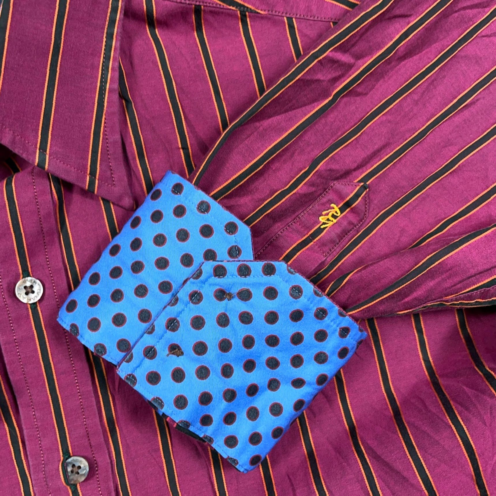 Robert Graham Robert Graham Shirt Men XL Red Striped Button-Up Collared Long Sleeve Casual, Party/Cocktail, Travel Vintage No, N/A? Size 46R - 5 Thumbnail
