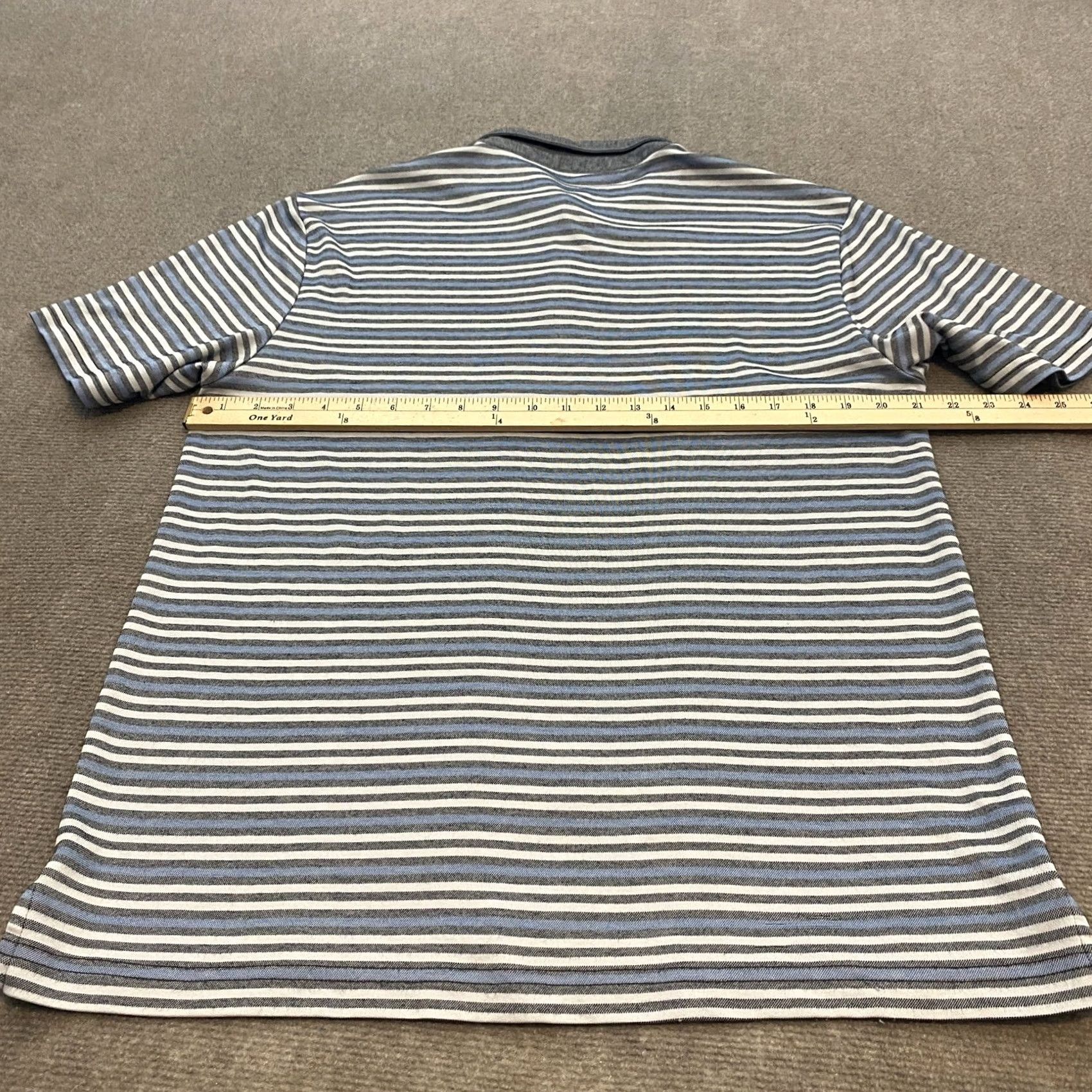 TravisMathew Travis Mathew Polo Shirt Mens Large Blue Gray Striped Logo Golf Designer Shirt Size US L / EU 52-54 / 3 - 5 Thumbnail