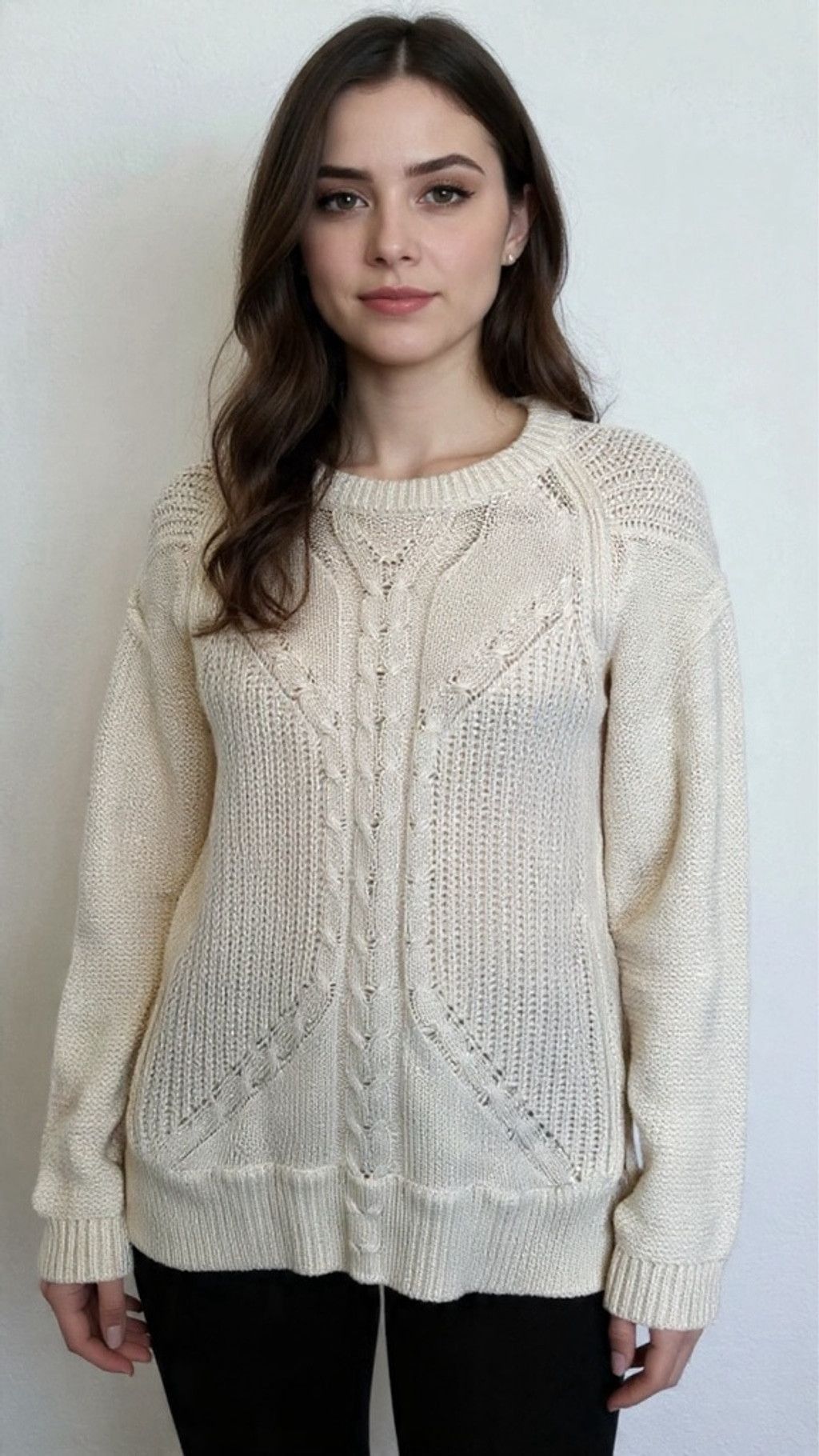 Zara ZARA Knit Sweater – Size S, Cream/ Beige, Retail Price $98 Size S / US 4 / IT 40 - 1 Thumbnail