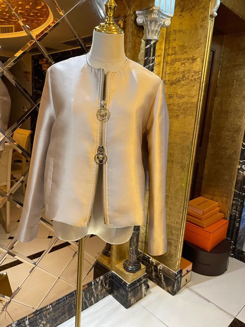 Versace Versace Champagne satin baseball jacket Size M / US 6-8 / IT 42-44 - 3 Thumbnail