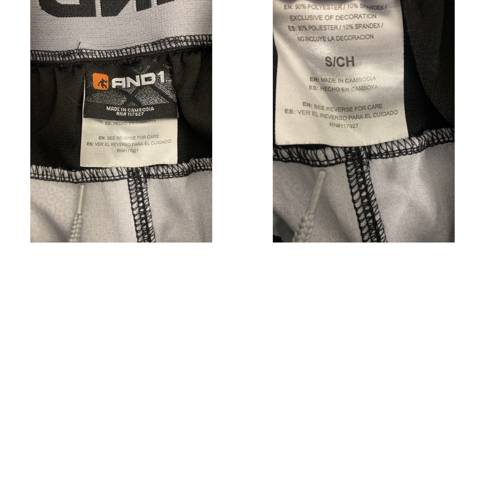Vintage AND1 Mens Shorts Basketball Small S Elastic Waist Black And White Activewear 113-3 113-4 Size US 29 - 8 Thumbnail