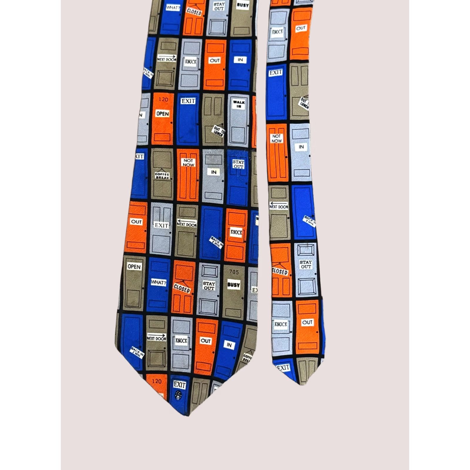 Vintage VINTAGE Vicky Davis Silk Necktie Tie Mens MINT Oppurtunity Knocks Size ONE SIZE - 1 Thumbnail