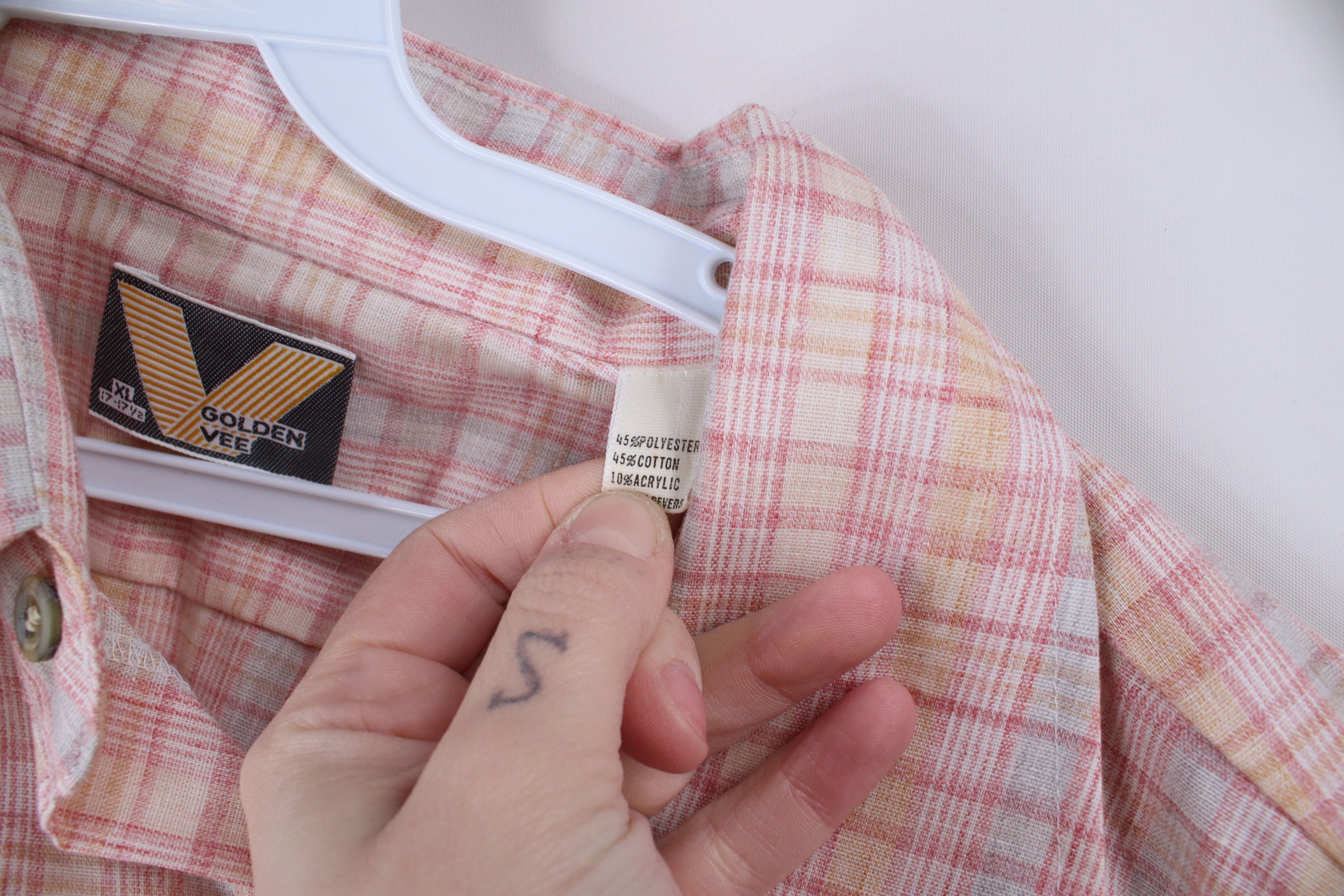 Vintage Vintage 70s Streetwear Pastel Plaid Collared Button Shirt Size US XL / EU 56 / 4 - 9 Thumbnail
