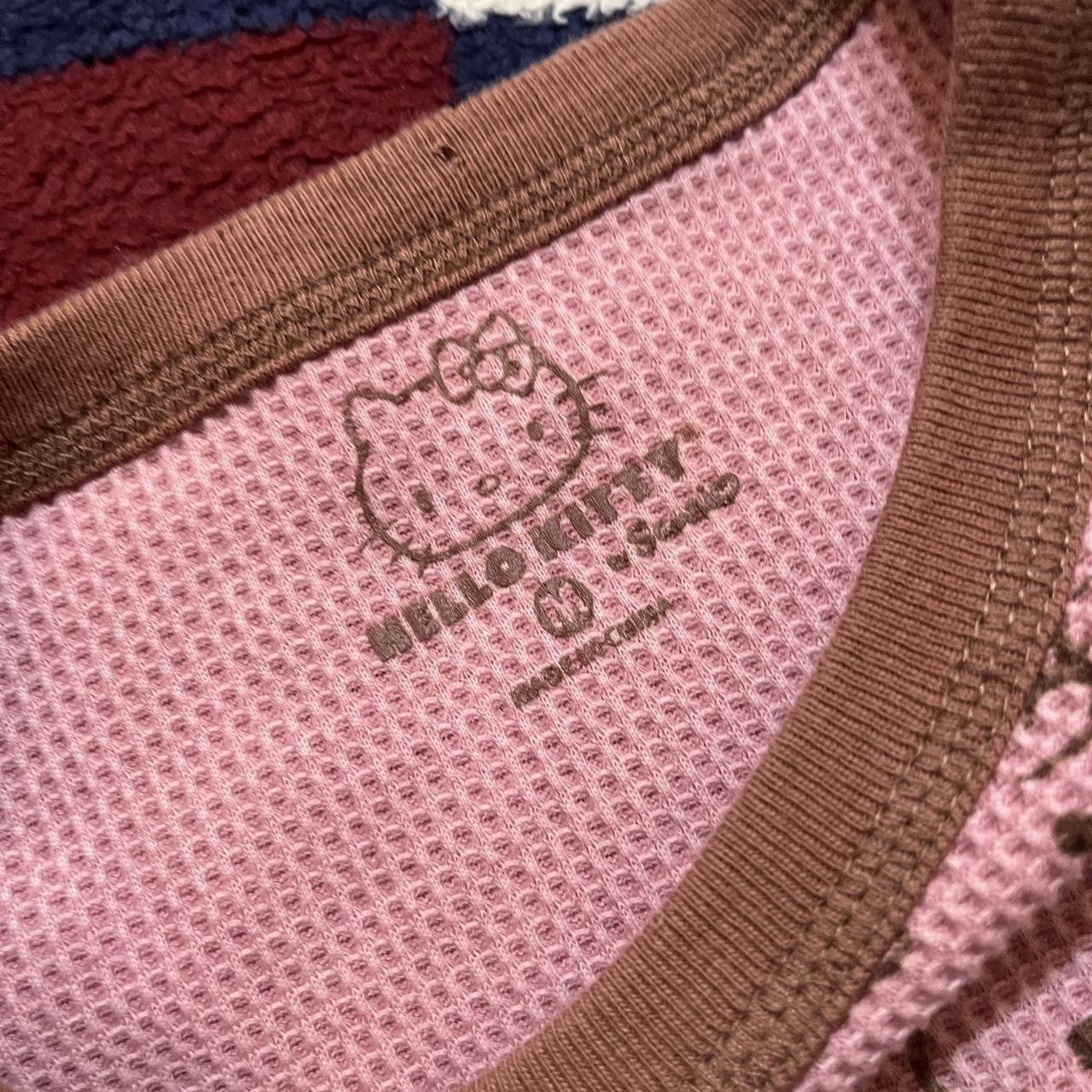 Vintage Sanrio Hello Kitty Vintage 2000s pink pajamas Waffle knit Size M / US 6-8 / IT 42-44 - 4 Thumbnail