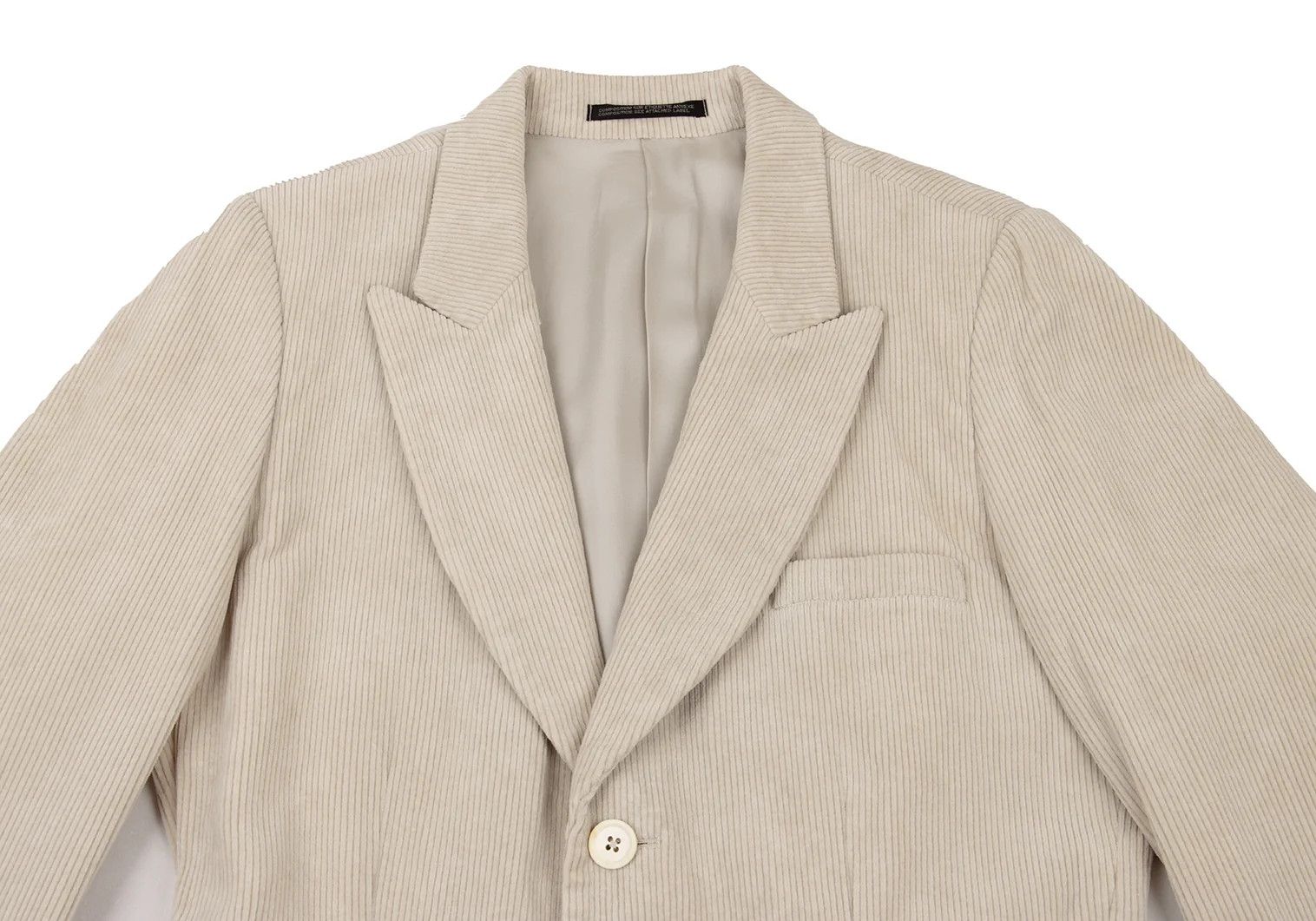 Yohji Yamamoto Yohji Yamamoto Corduroy 3B Jacket Beige M Size US M / EU 48-50 / 2 - 2 Thumbnail