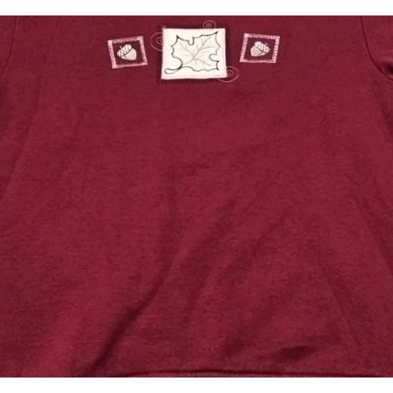 Vintage Vintage Bobbie Brooks Maroon Sweatshirt Womens Leaf Embroidered Small Crewneck Sweater Pullover Knit Cotton Polyester Crew Neck Fall | Womens | S Size S / US 4 / IT 40 - 2 Thumbnail
