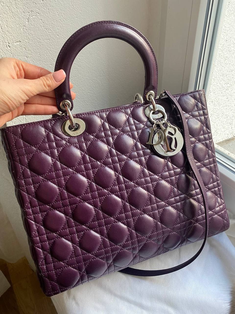 Dior Christian Dior Lady Dior Tasche large bag schwarz lila Mediu Size ONE SIZE - 12 Thumbnail