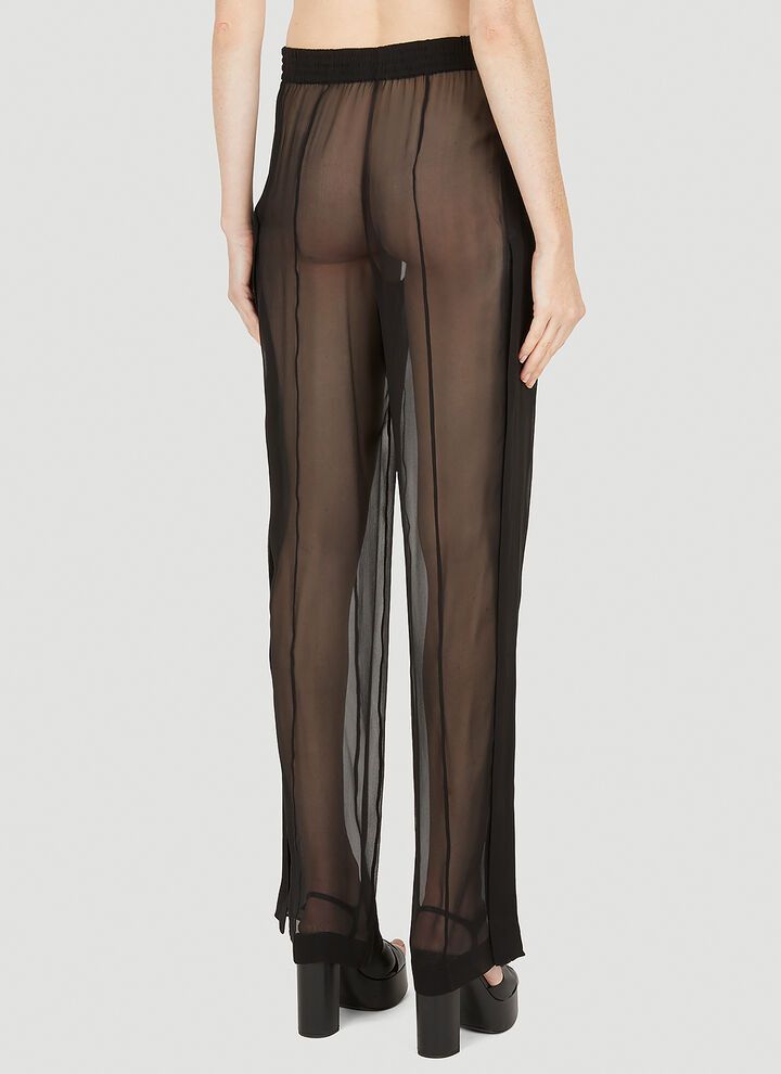 Saint Laurent Paris o1s1wg111024 Pantalon Mousseline Crepe Orga Pants in Black Size 30" / US 8 / IT 44 - 4 Thumbnail