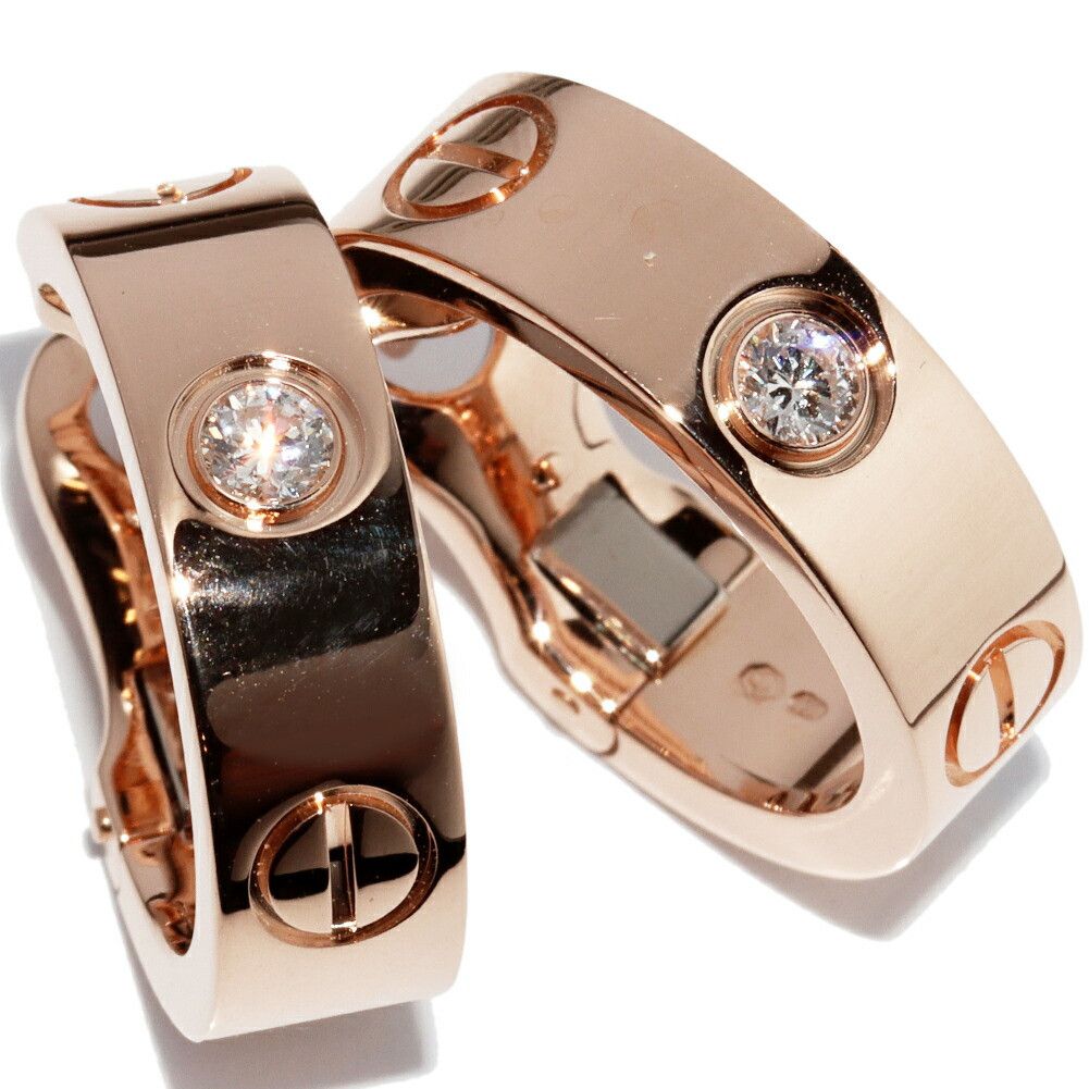 Cartier Cartier Cartier LOVE Au750 Pink Gold Diamond Earrings Leather Earrings B8301218 DUTY FREE for USA Size ONE SIZE - 1 Thumbnail
